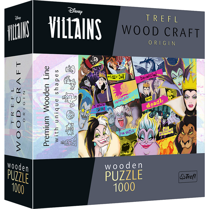 Trefl Wood Craft 1000 Piece Wooden Puzzle - Disney's Villains