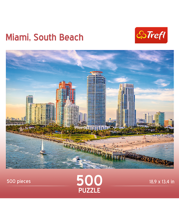 Trefl Red 500 Piece Jigsaw Puzzle - Miami, South Beach
