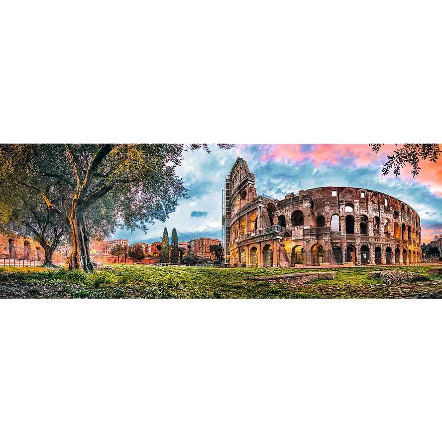 Trefl Red Panorama 1000 Piece Puzzle - Colosseum at dawn / Getty Images