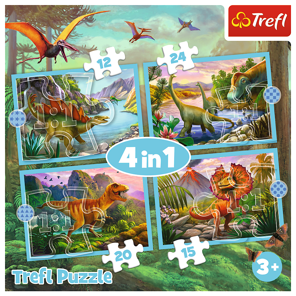 Trefl Preschool 4 in 1 Puzzle - Unique dinosaurs