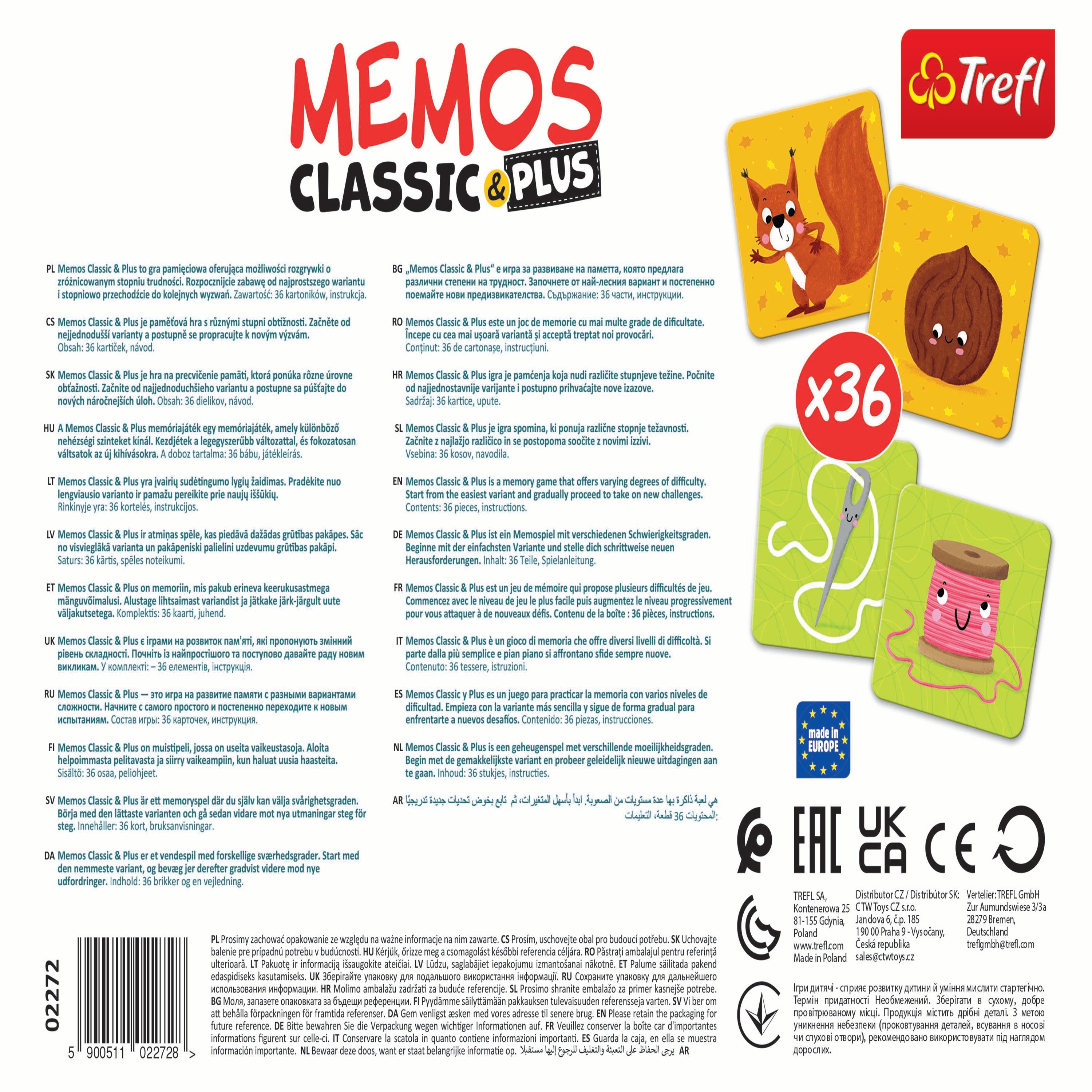 Trefl Games - Memos Classic Plus Logic Game