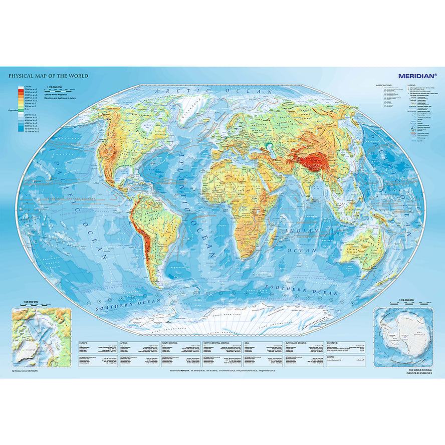 Trefl Red 1000 Piece Puzzle - Physical map of the world / Meridian