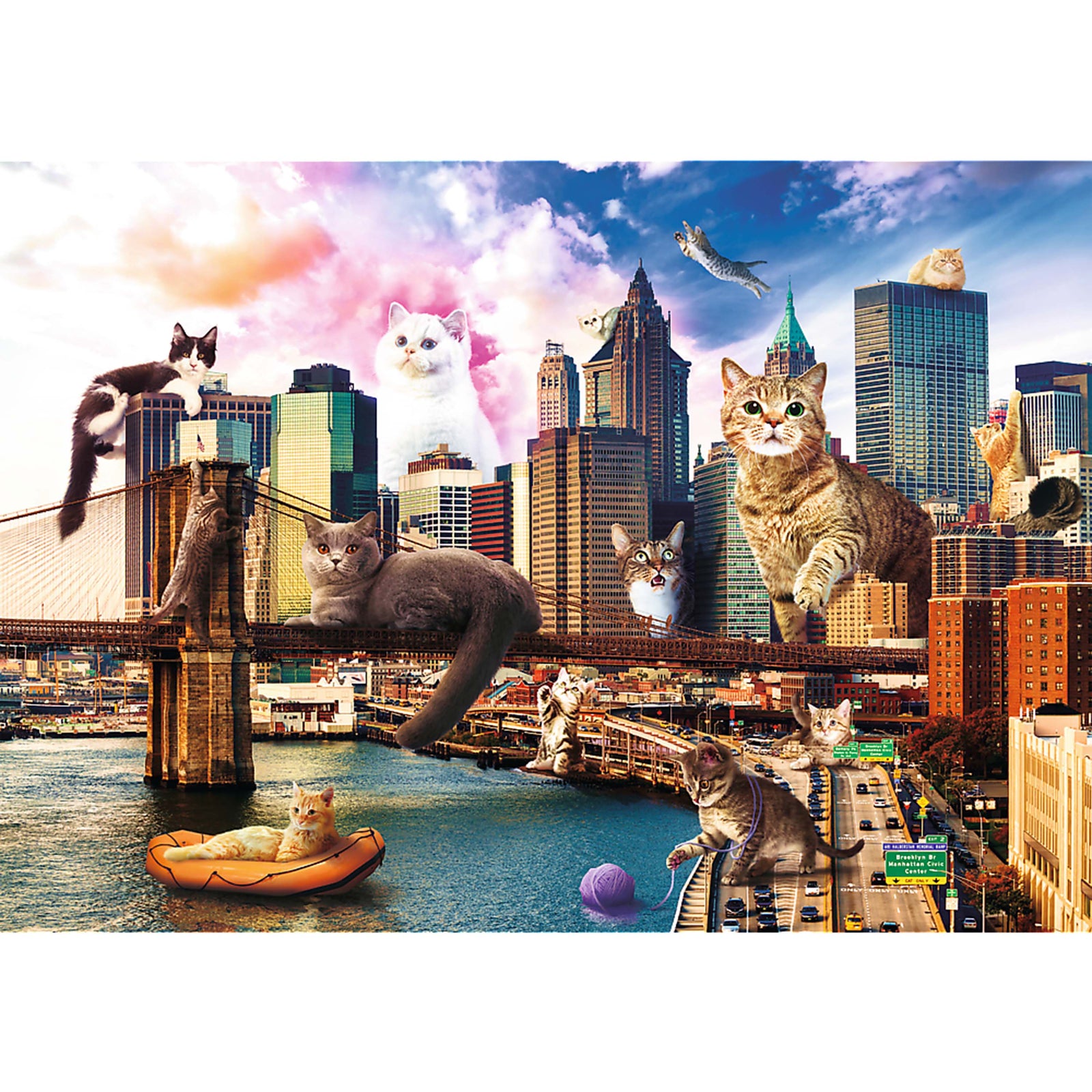 Trefl Red Funny Cities 1000 Piece Puzzle - Cats in New York