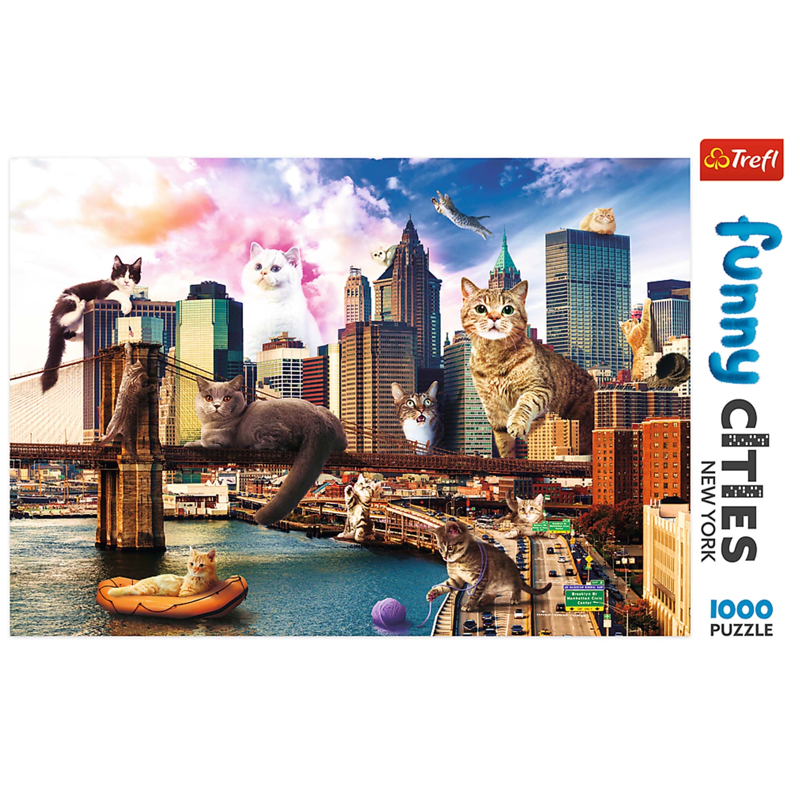 Trefl Red Funny Cities 1000 Piece Puzzle - Cats in New York