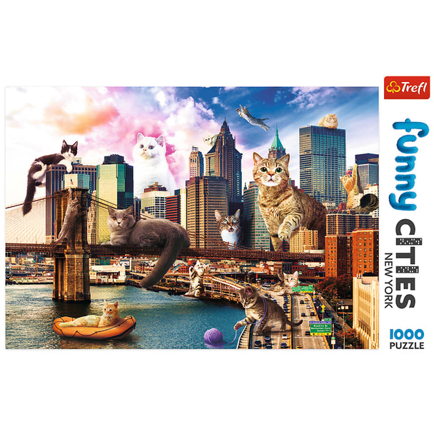 Trefl Red Funny Cities 1000 Piece Puzzle - Cats in New York