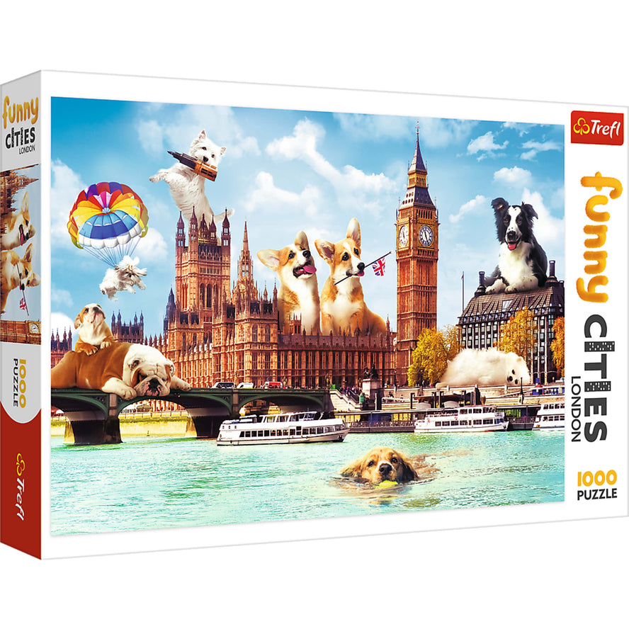 Trefl Red Funny Cities 1000 Piece Puzzle - Dogs in London