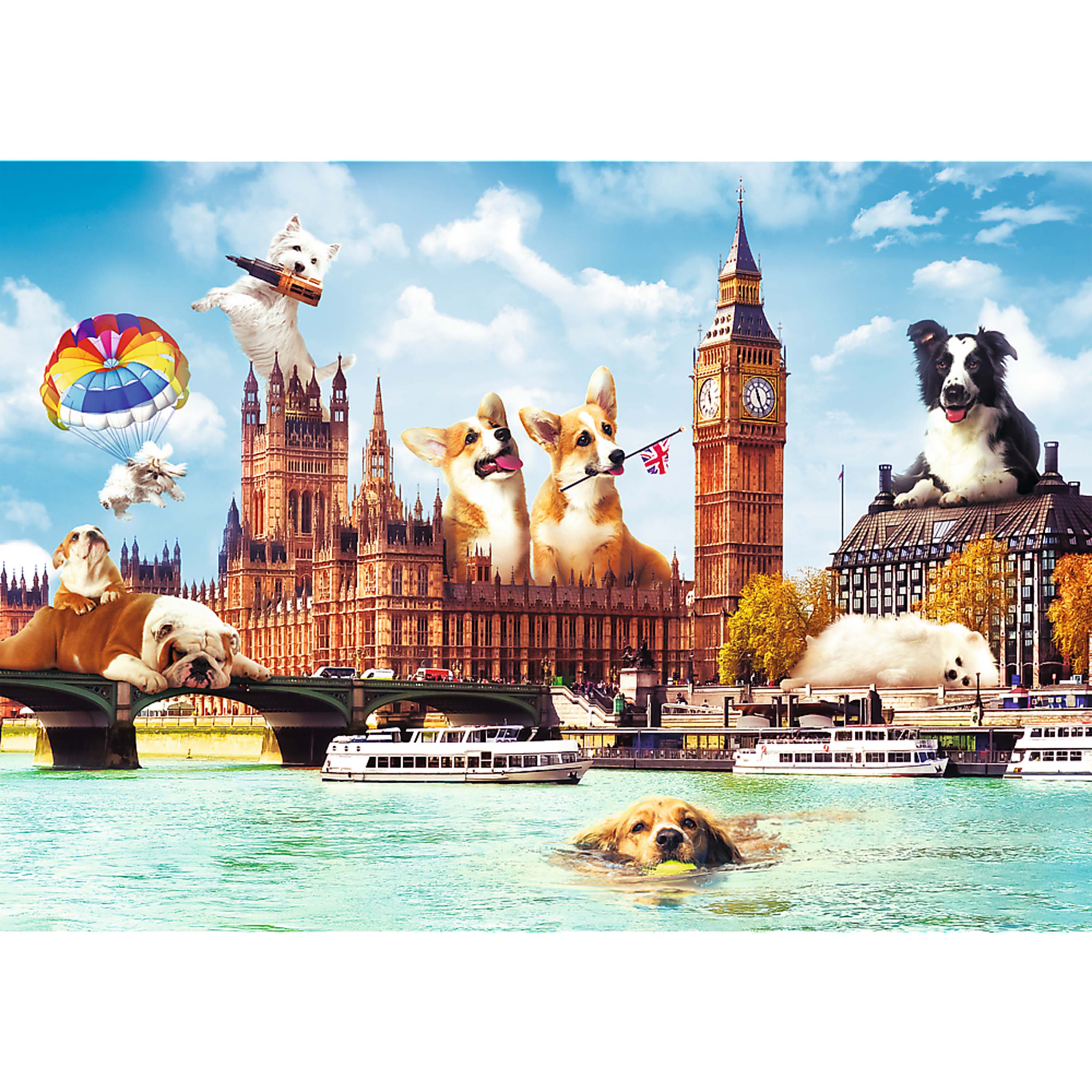 Trefl Red Funny Cities 1000 Piece Puzzle - Dogs in London