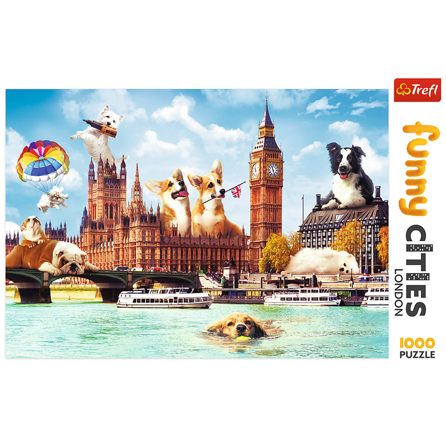 Trefl Red Funny Cities 1000 Piece Puzzle - Dogs in London