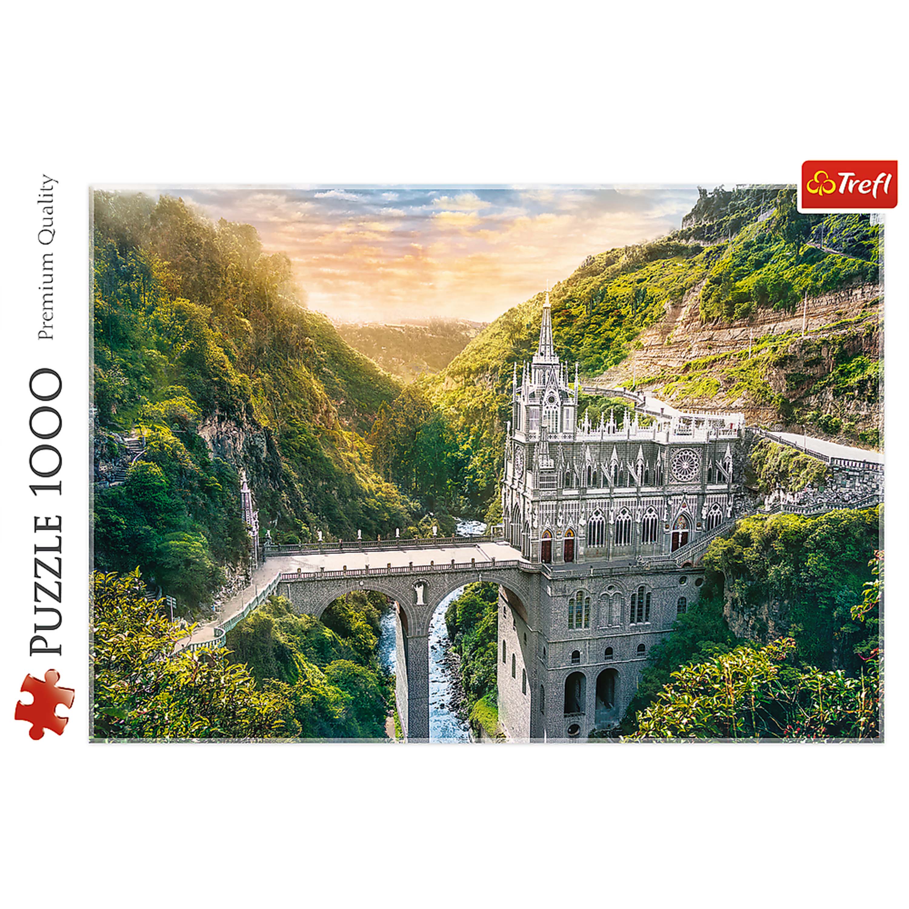 Trefl Red 1000 Piece Puzzle - Las Lajas Sanctuary, Colombia