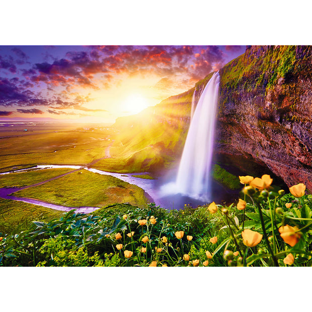 Trefl Prime 1000 Piece Puzzle - Romantic Sunsets Selisalandfoss Water Falls Iceland