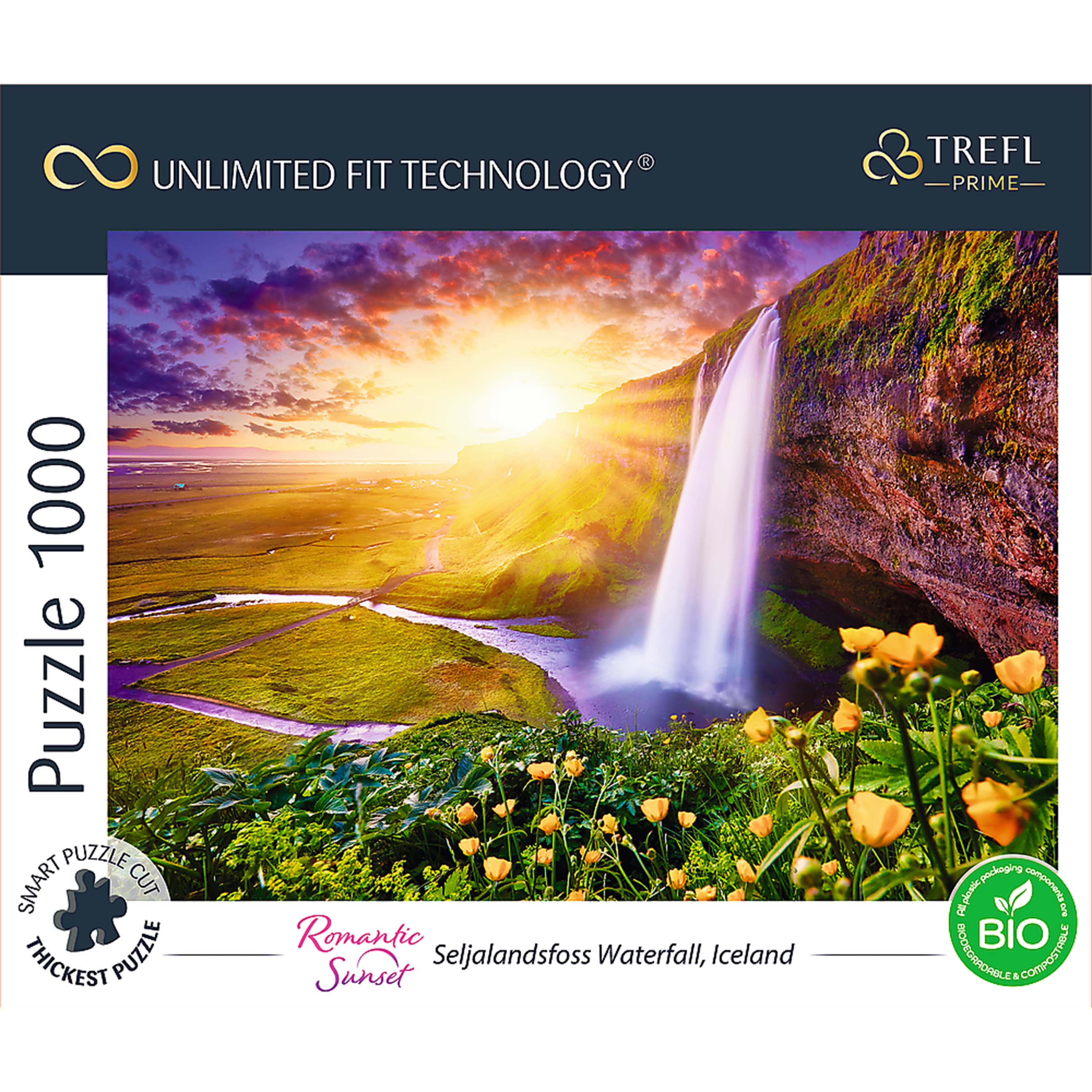 Trefl Prime 1000 Piece Puzzle - Romantic Sunsets Selisalandfoss Water Falls Iceland