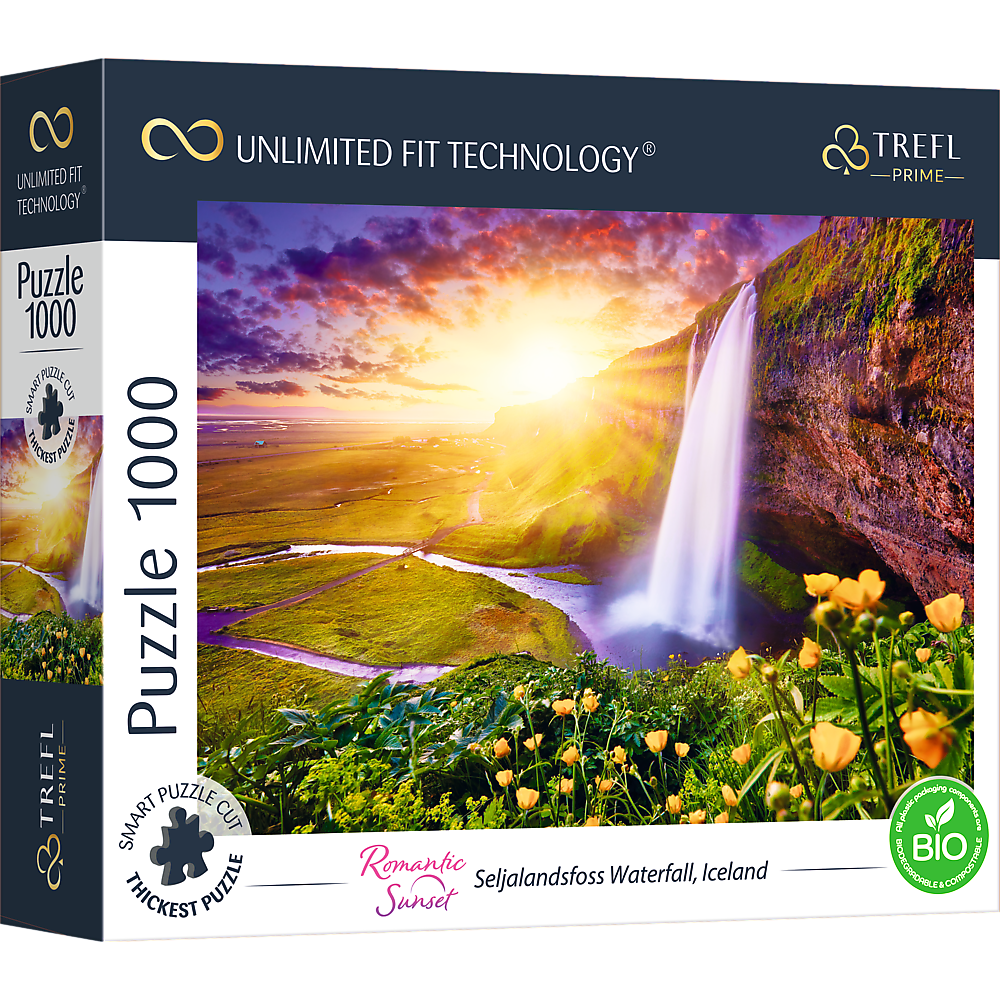 Trefl Prime 1000 Piece Puzzle - Romantic Sunsets Selisalandfoss Water Falls Iceland