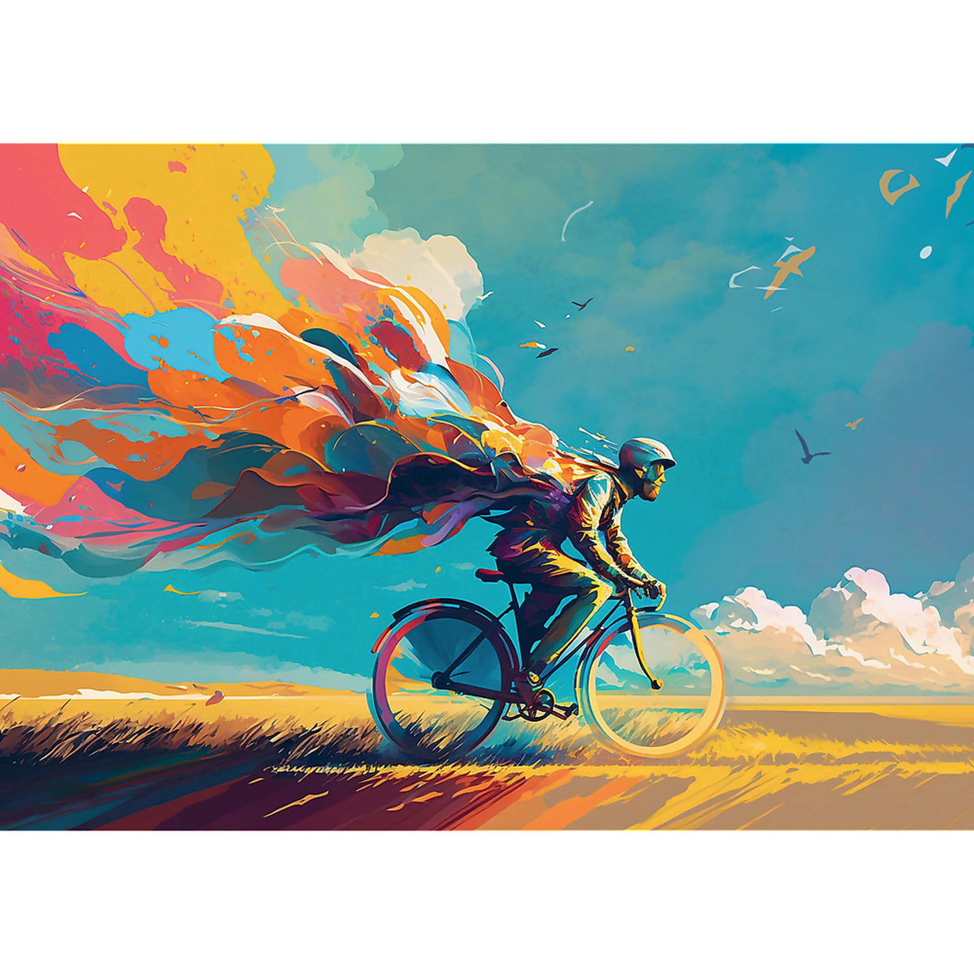 Trefl Red Bicycle Rider 1000 Piece Puzzle