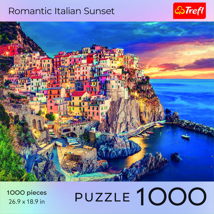 Trefl Red 1000 Piece Puzzle - Romantic Italian Sunset