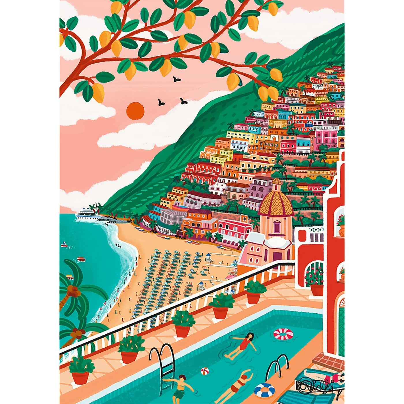 Trefl Premium Plus The Art of Color Positano, Italy 1000 Piece Puzzle