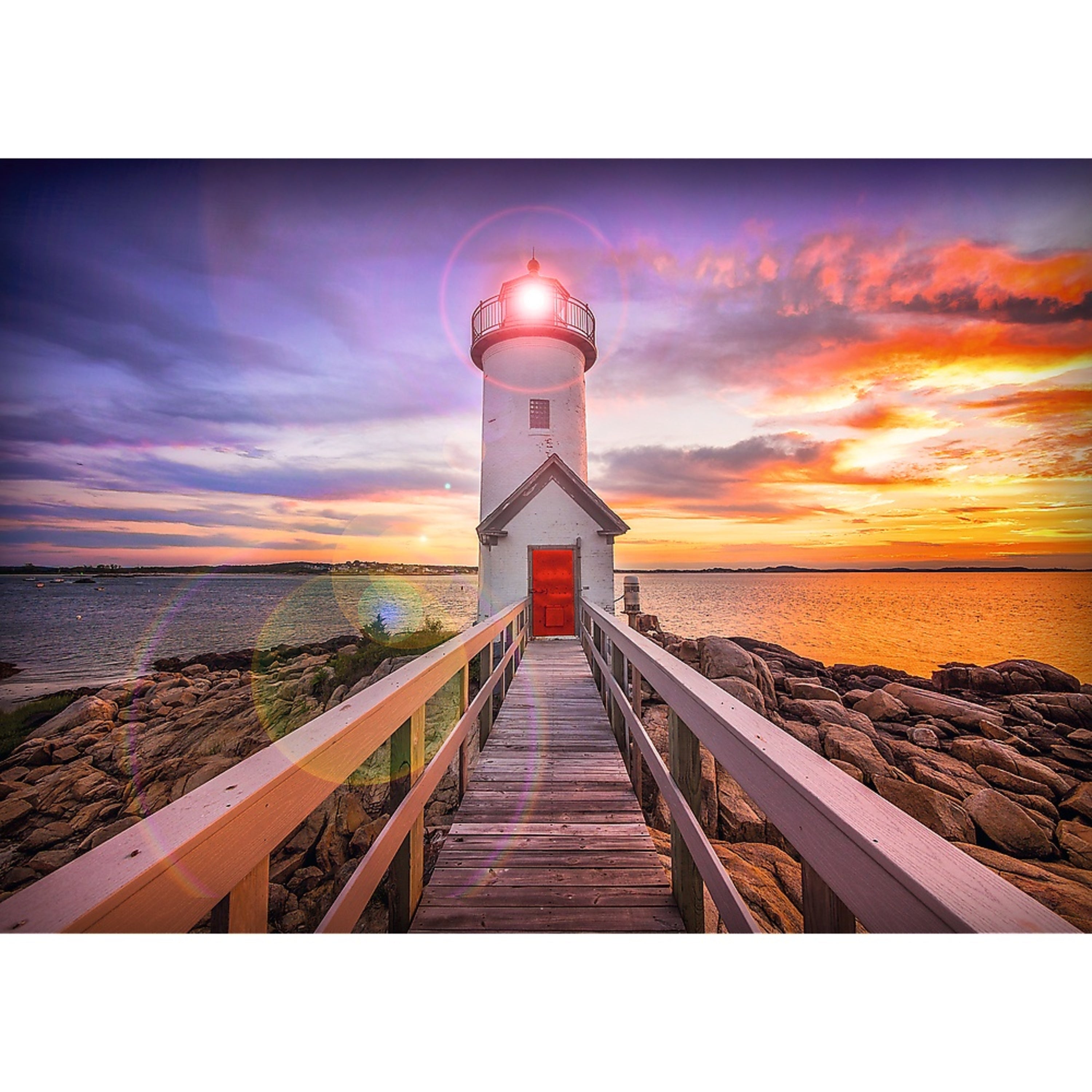 Trefl Red 1000 Piece Puzzle - Sunsets - New England Lighthouse