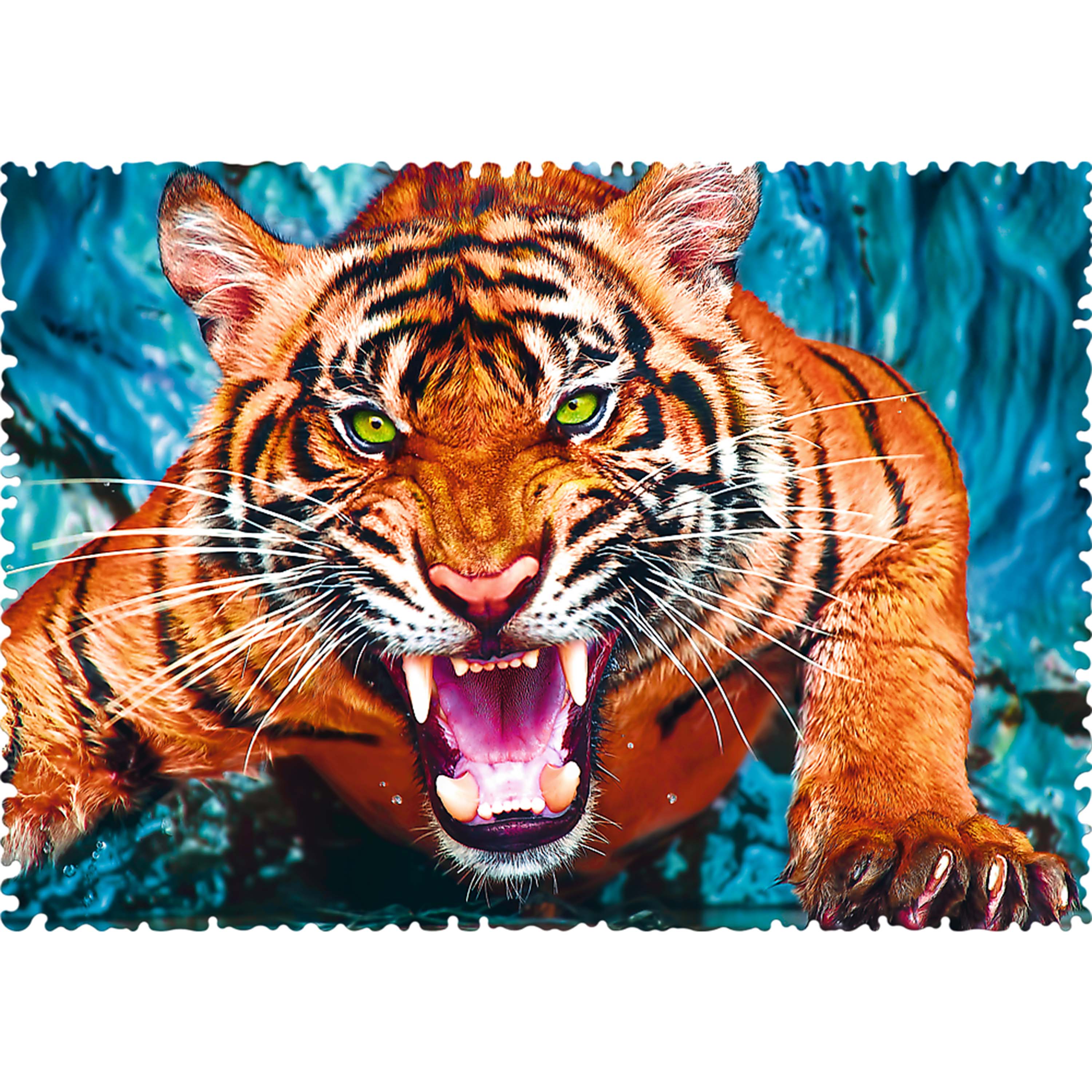 Trefl Red 600 Piece Crazy Shapes - Facing a tiger