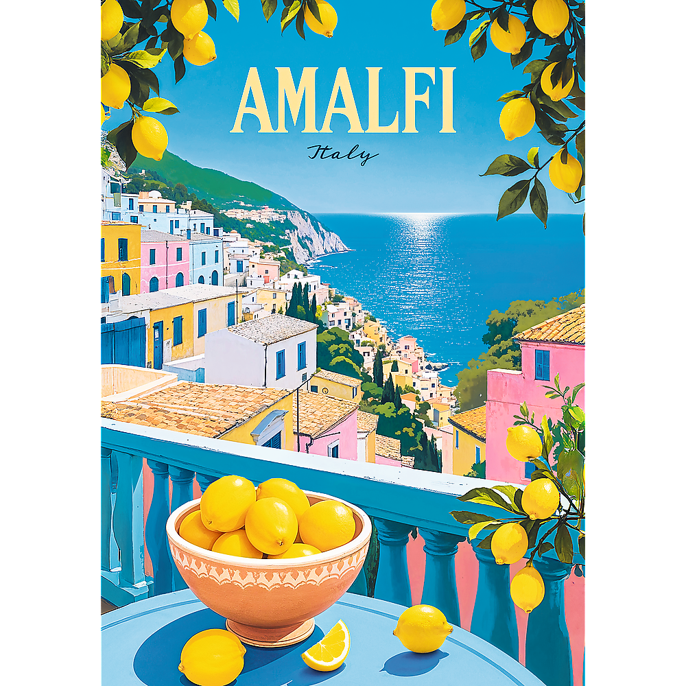 Trefl Premium Plus Vintage Poster: Amalfi, Italy 1000 Piece Puzzle