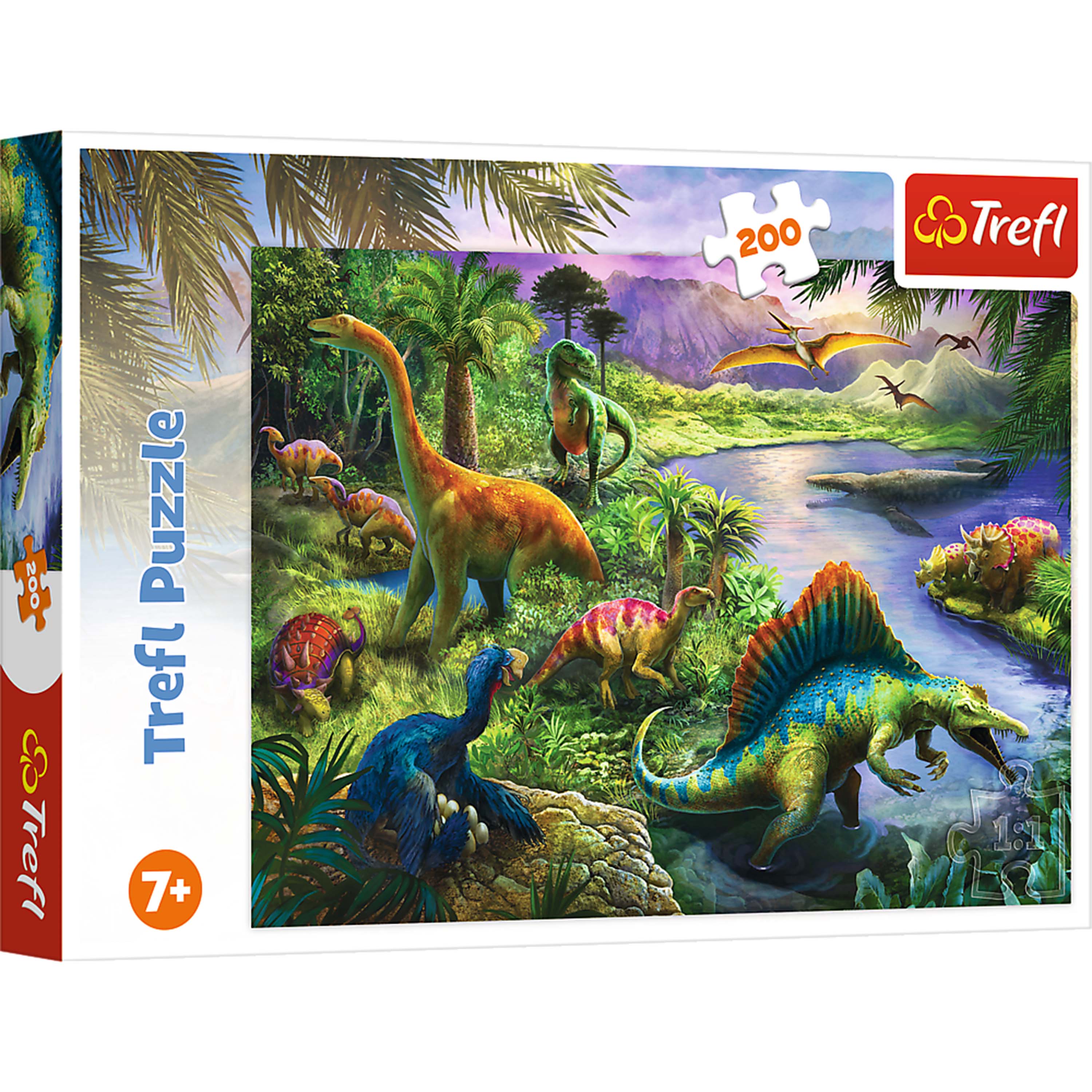 Trefl Red 200 Piece Kids Puzzle - Hungry Dinosaurs