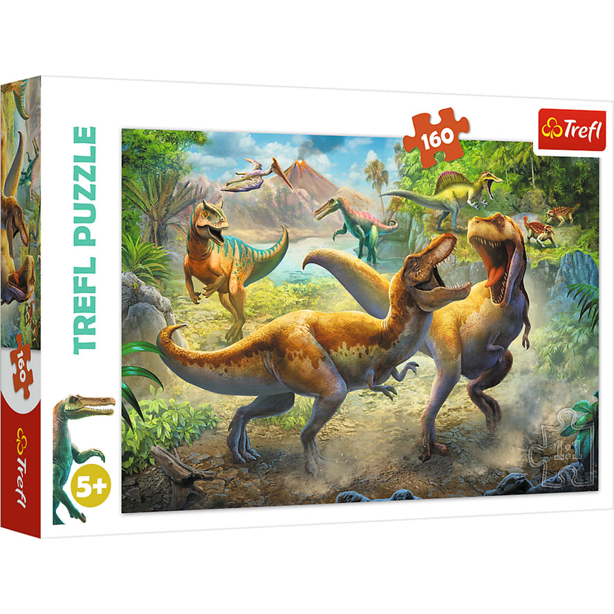 Trefl Red 160 Piece Kids Puzzle - Fighting Tyrannosaurs