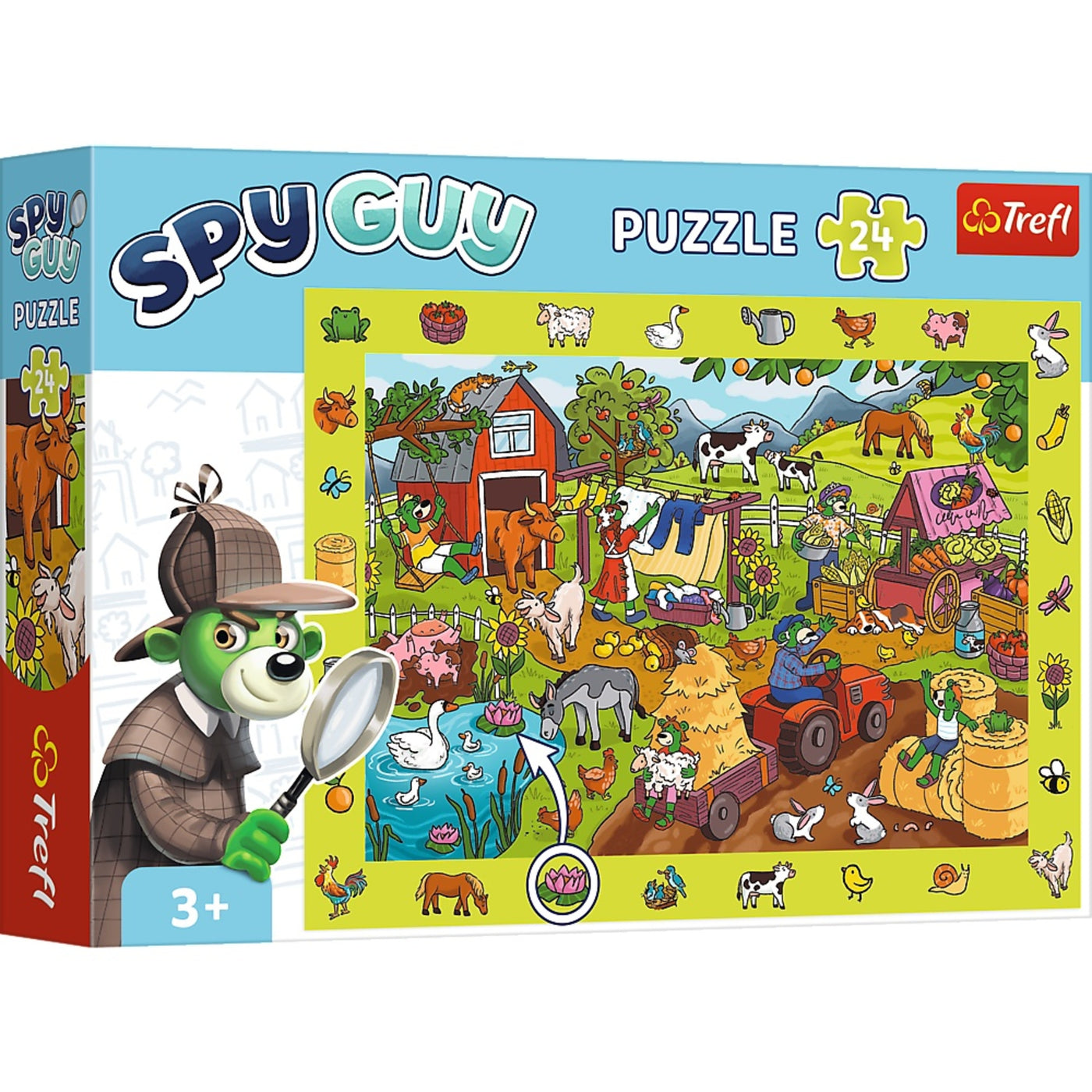 Trefl Kids 24 Piece Puzzle - Spy Guy - Farm - The Treflik Family