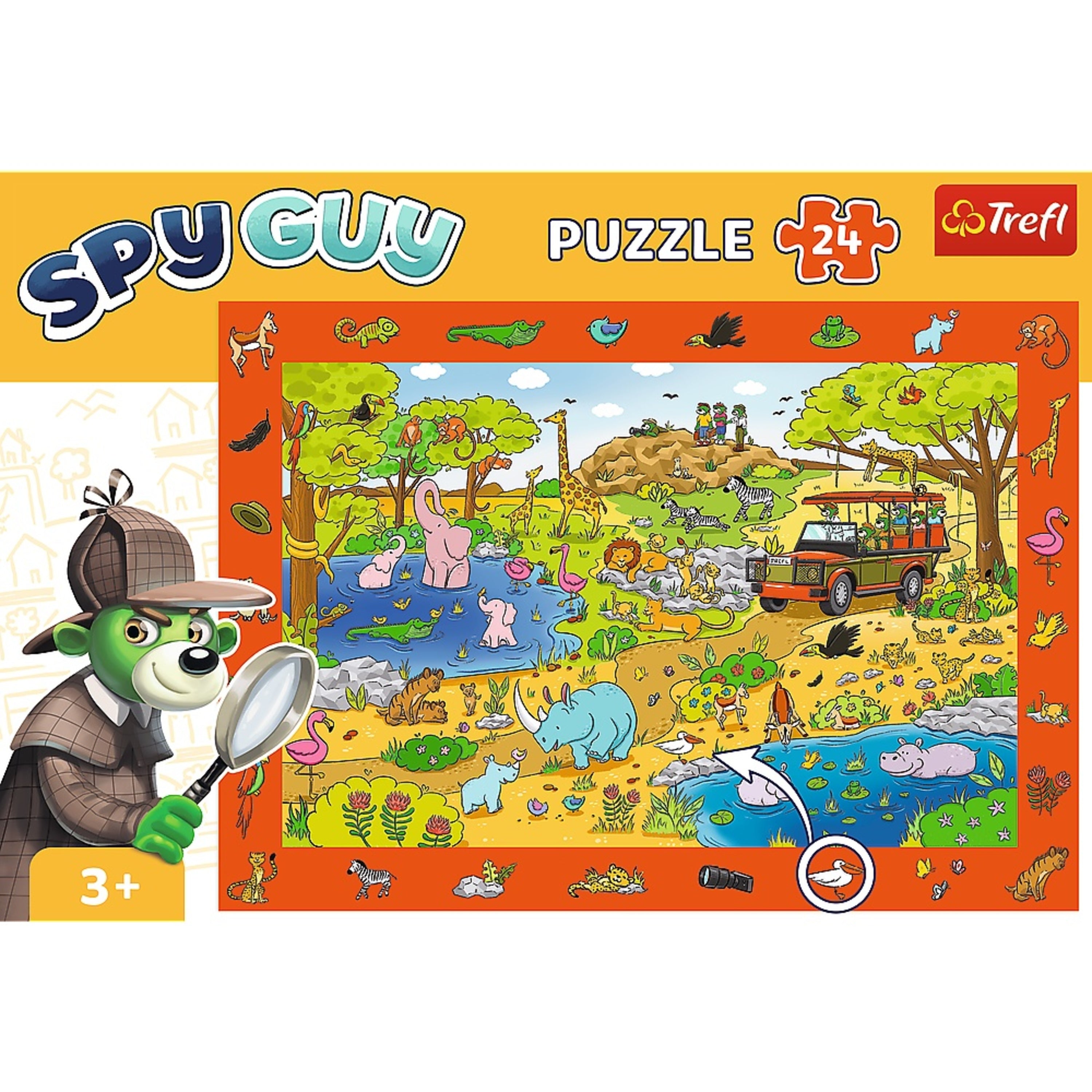 Trefl Kids 100 Piece Puzzle - Spy Guy - Safari - The Treflik Family