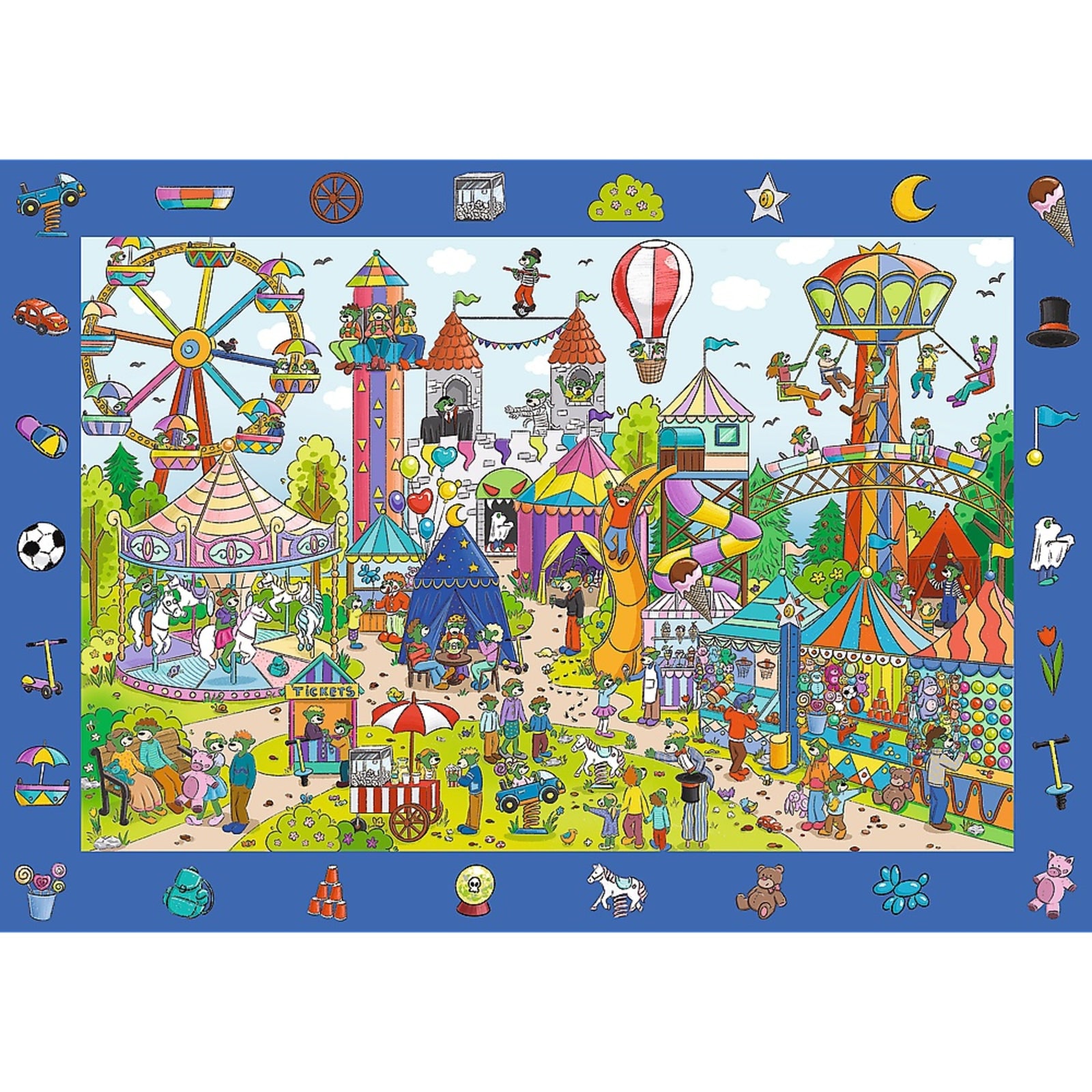 Trefl Kids 100 Piece Puzzle - Spy Guy - Amusement Park - The Treflik Family