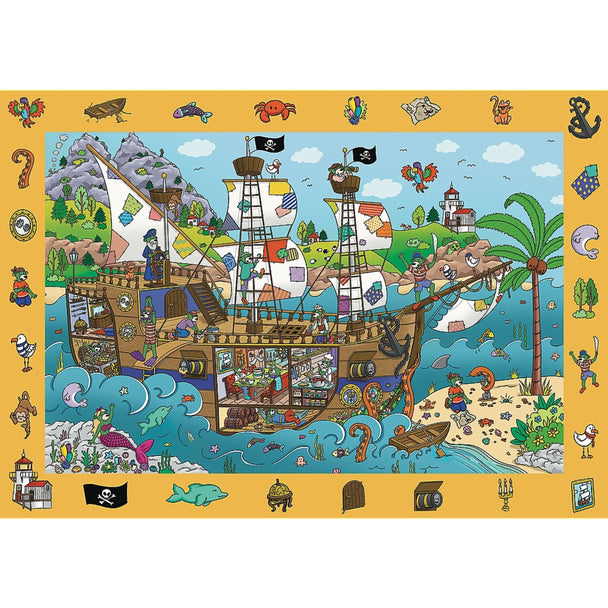 Trefl Kids 100 Piece Puzzle - Spy Guy - Pirate Ship - The Treflik Family