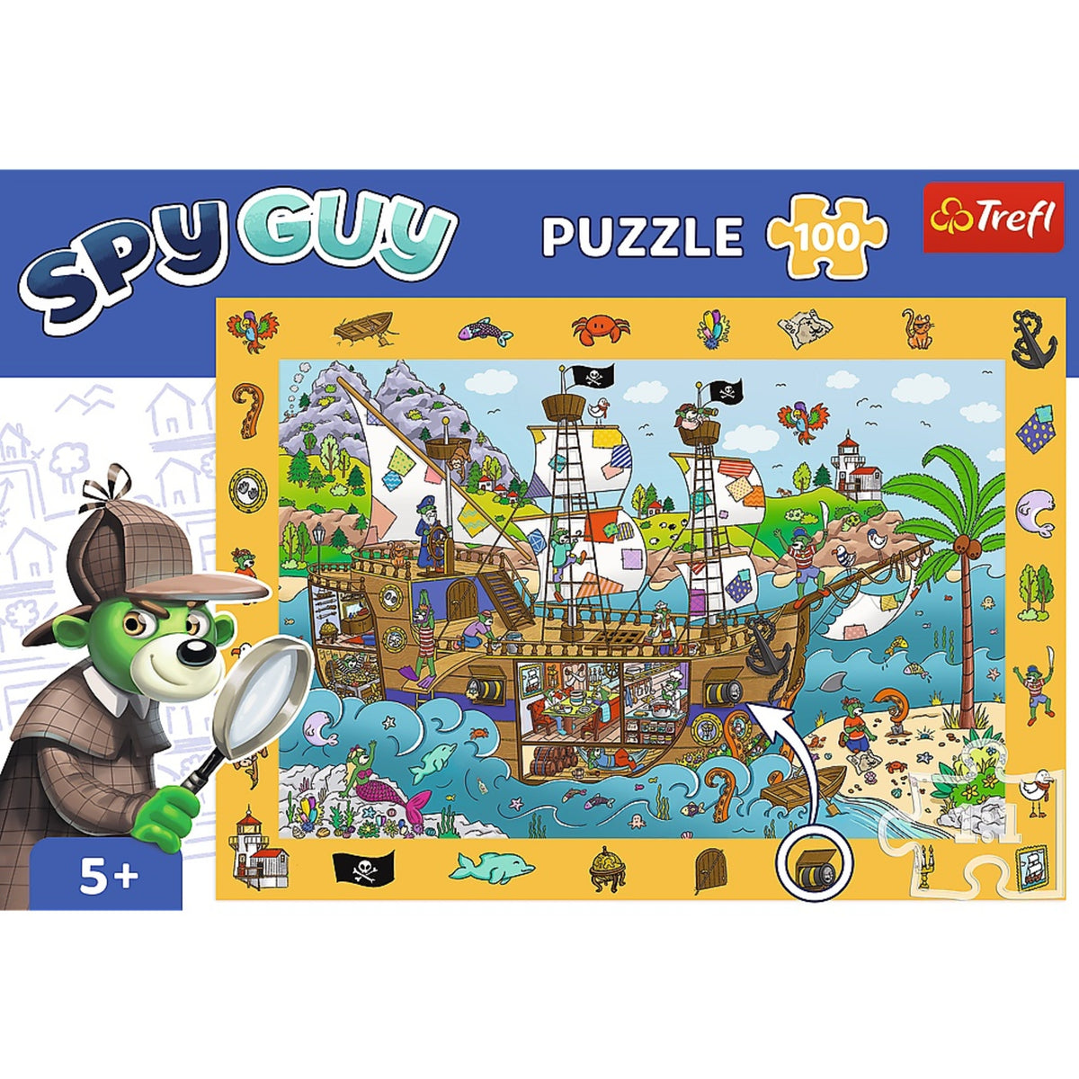 Trefl Kids Treflik Family - Spy Guy Pirate Ship 100 Piece Puzzle