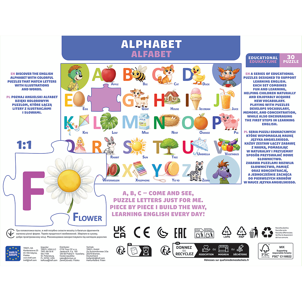 Trefl Educational Alphabet 30 Piece Kids Puzzle