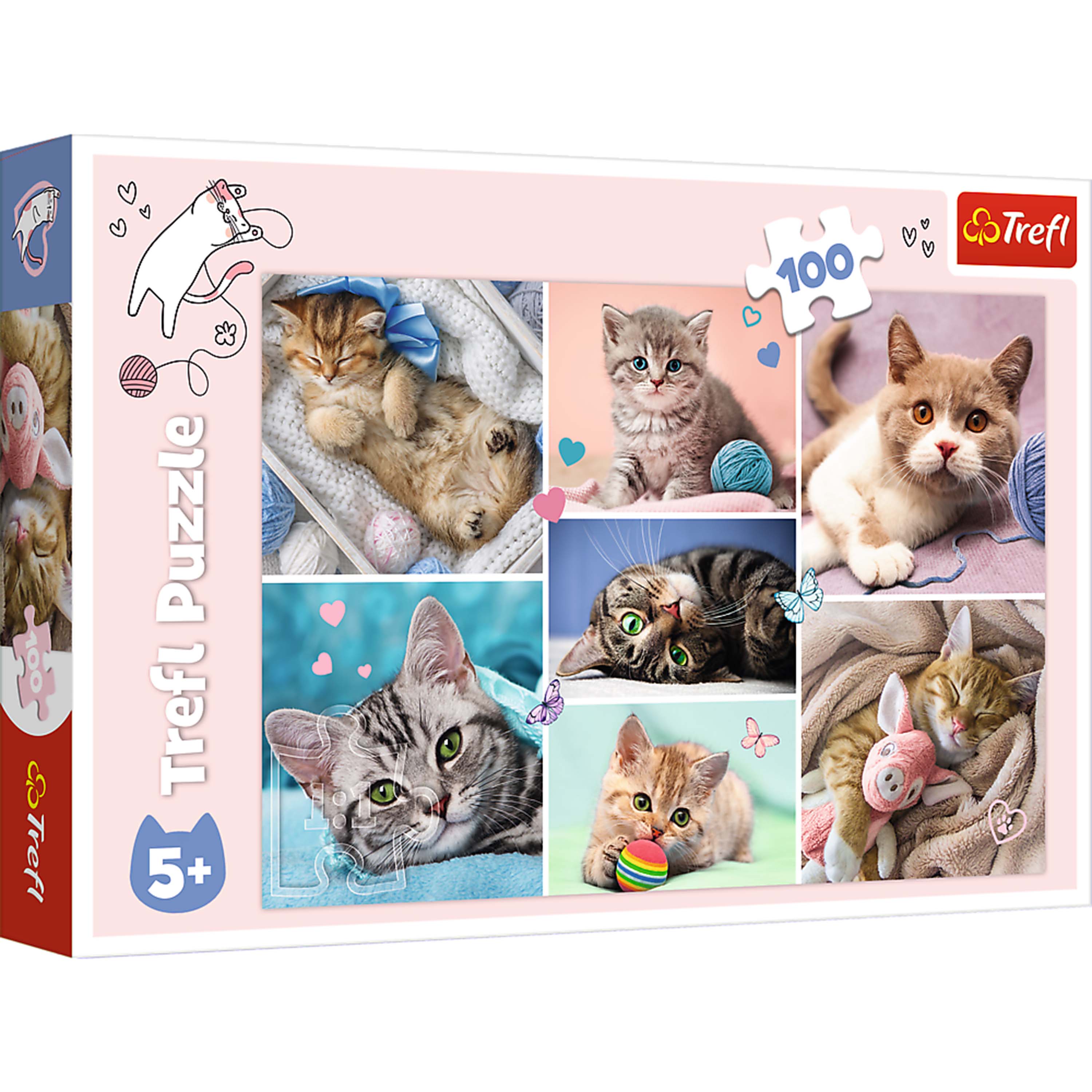 Trefl Red 100 Piece Kids Puzzle - In the cat world