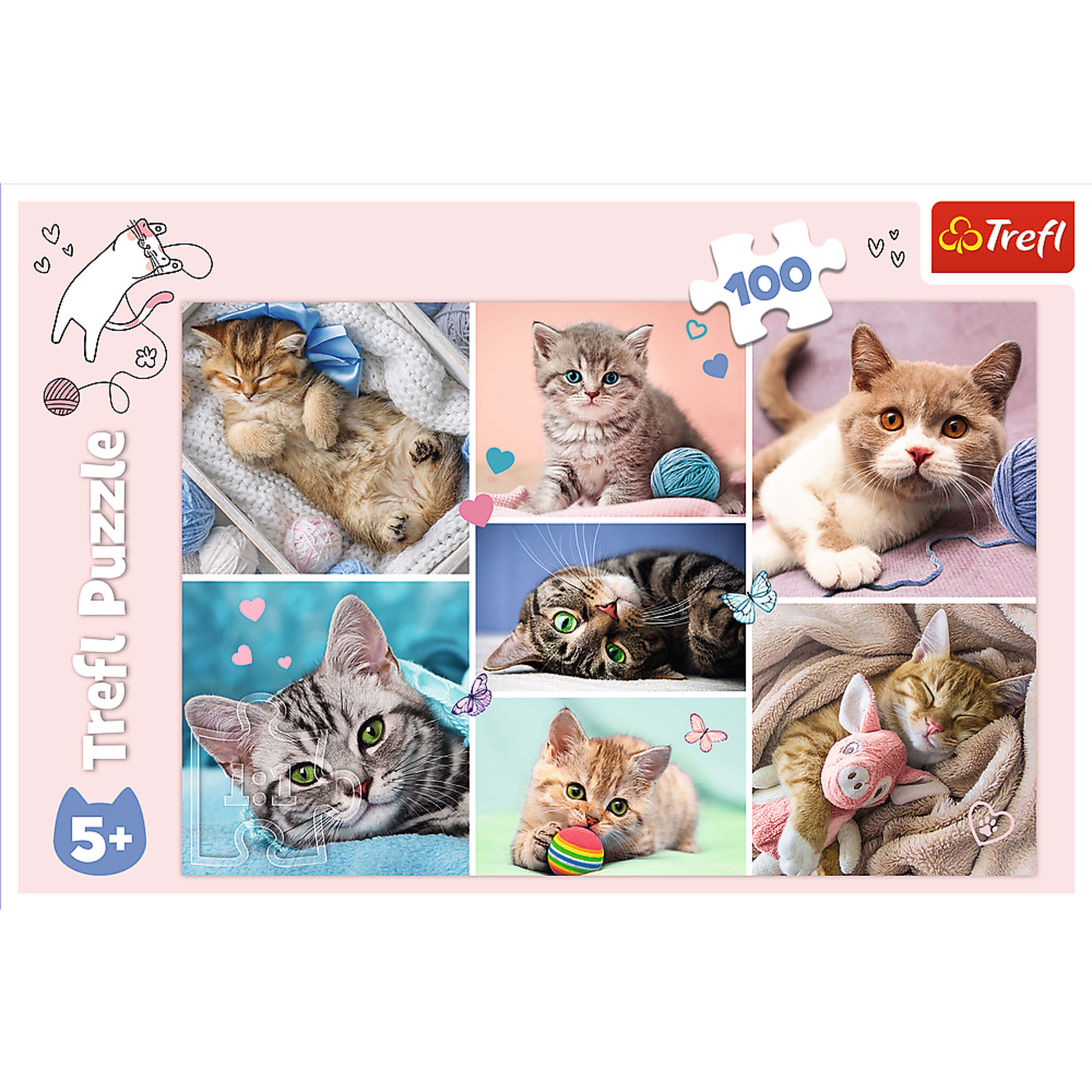 Trefl Red 100 Piece Kids Puzzle - In the cat world