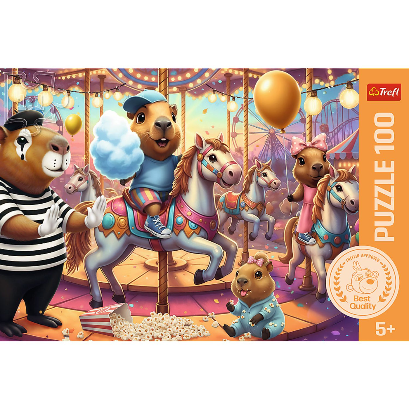 Trefl Kids Capybaras on Vacation 100 Piece Kids Puzzle