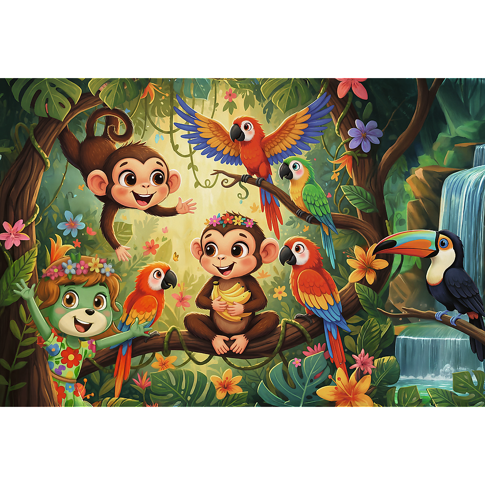 Trefl Kids Treflik Family - Monkeys and Friends 100 Piece Puzzle