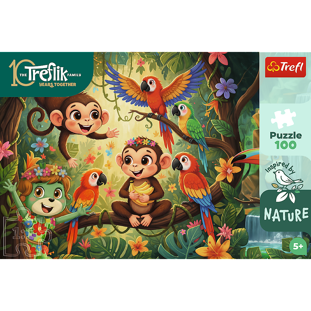 Trefl Kids Treflik Family - Monkeys and Friends 100 Piece Puzzle