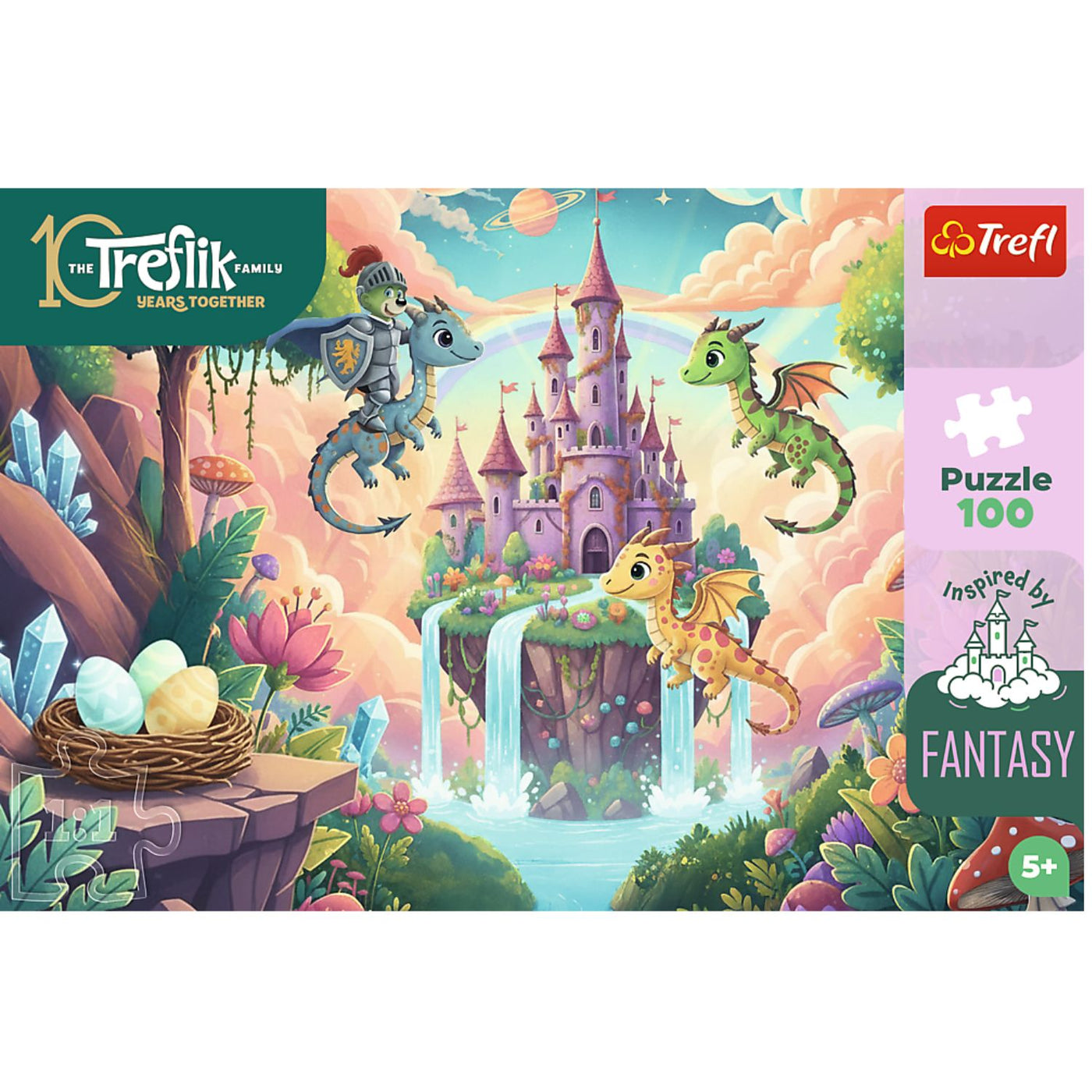 Trefl Kids Inspired By Fantasy Knight of Treflik and the Dragons 100 Piece Kids Puzzle