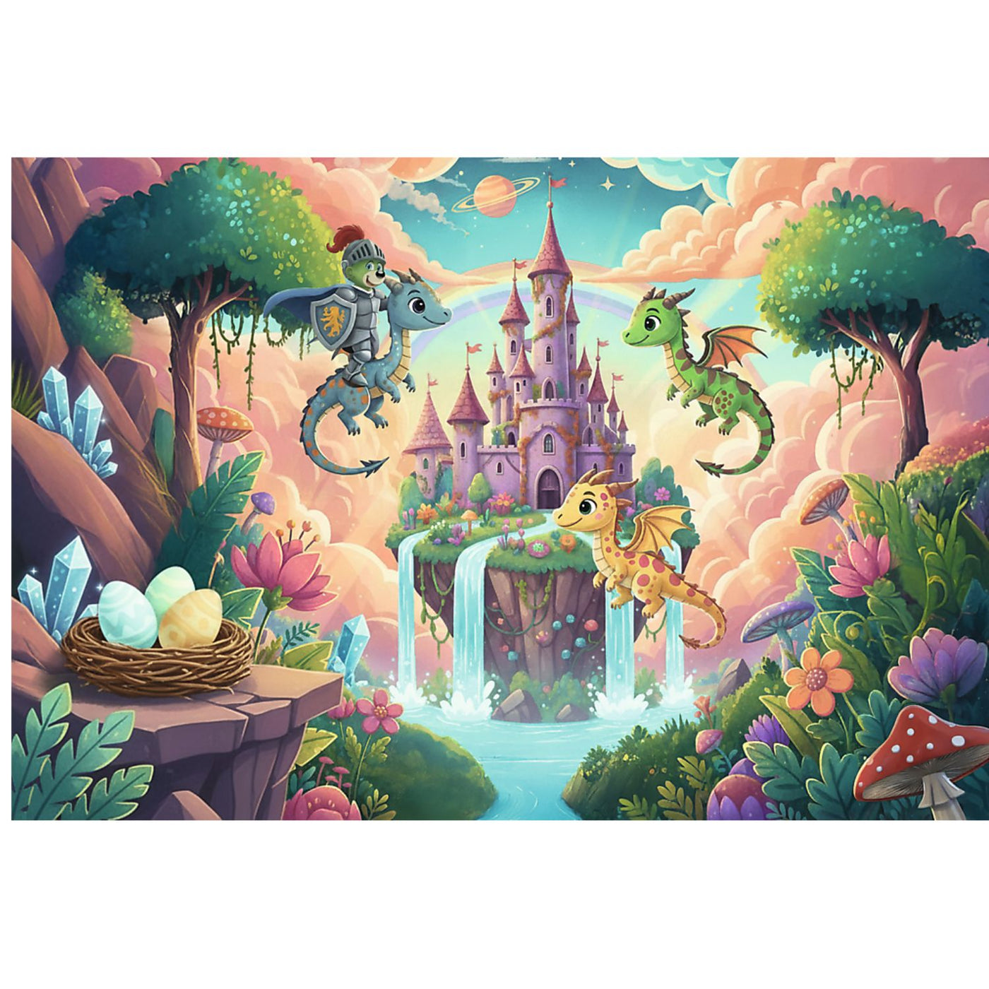 Trefl Kids Inspired By Fantasy Knight of Treflik and the Dragons 100 Piece Kids Puzzle