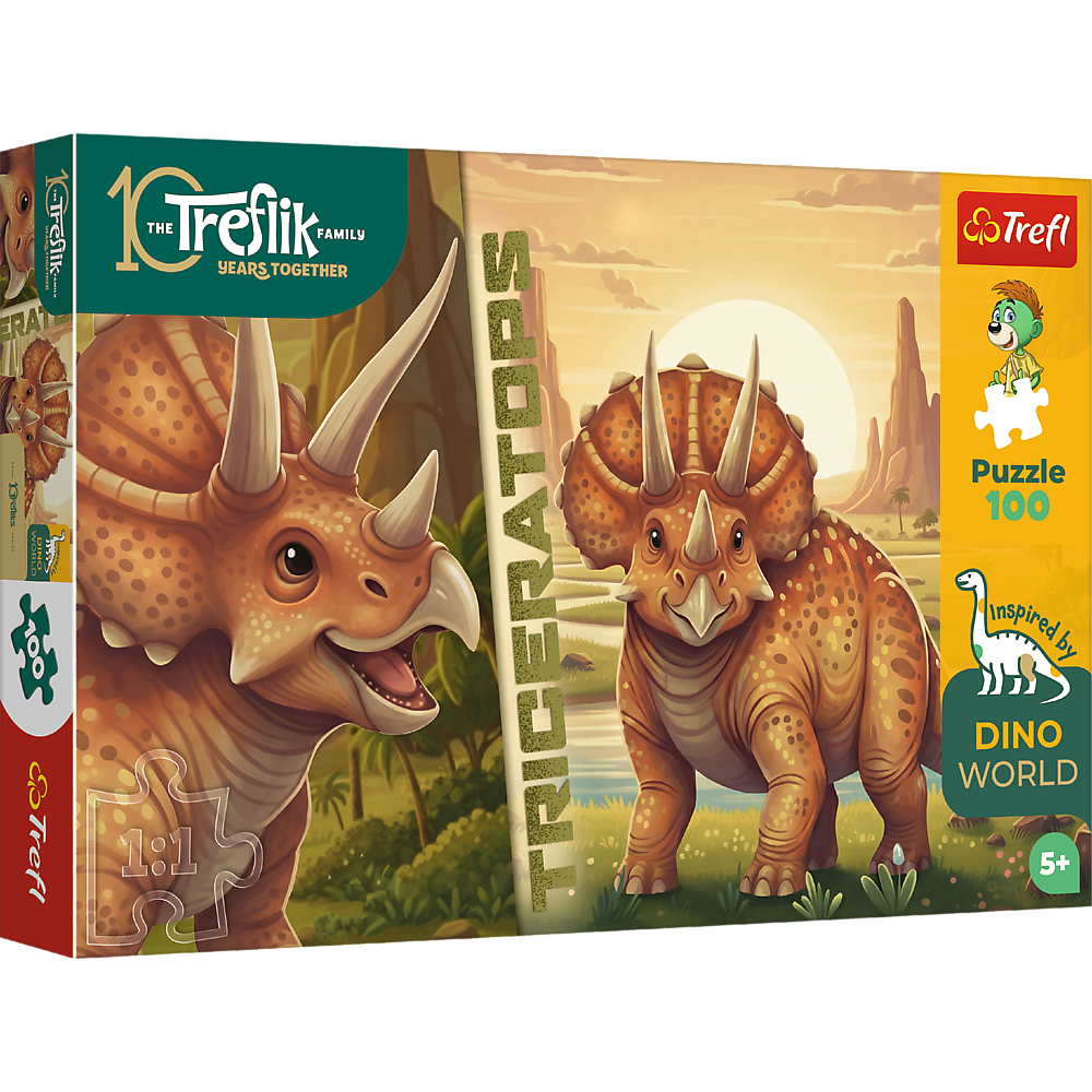 Trefl Kids Treflik Family - Inspired By Nature Triceratops 100 Piece Puzzle