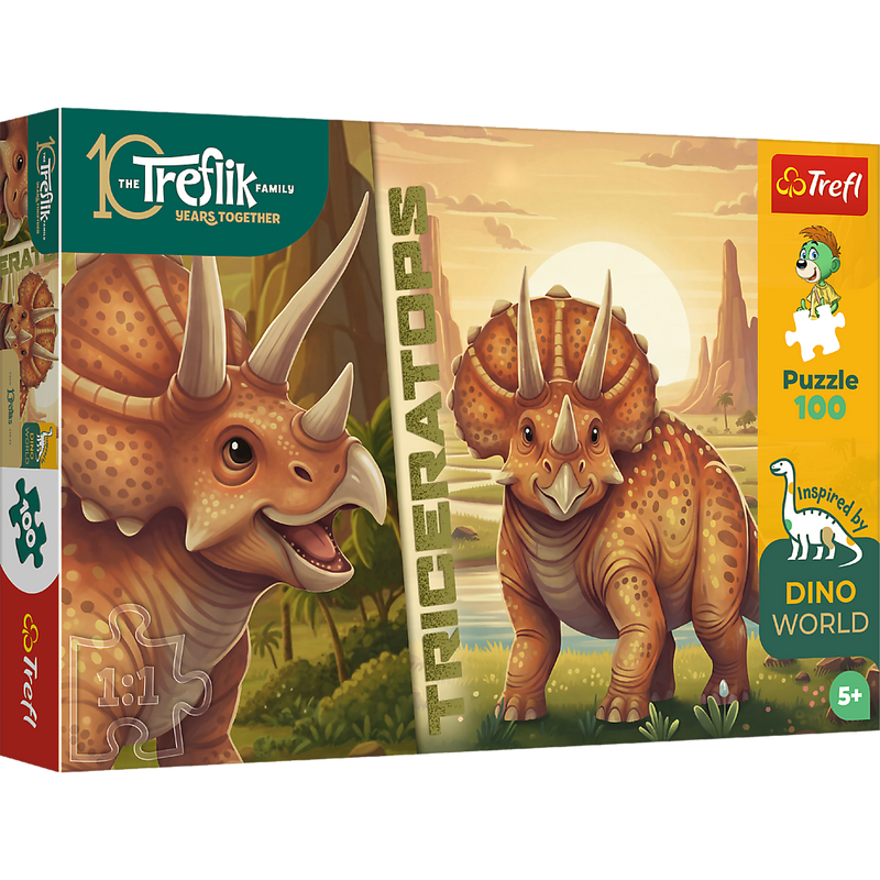 Trefl Kids Treflik Family -  Inspired By Nature Triceratops 100 Piece Puzzle