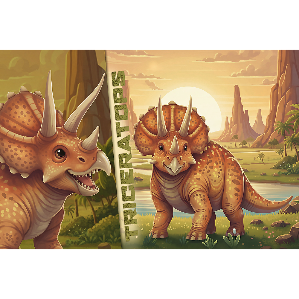 Trefl Kids Treflik Family -  Inspired By Nature Triceratops 100 Piece Puzzle