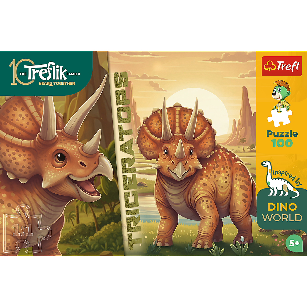 Trefl Kids Treflik Family - Inspired By Nature Triceratops 100 Piece Puzzle