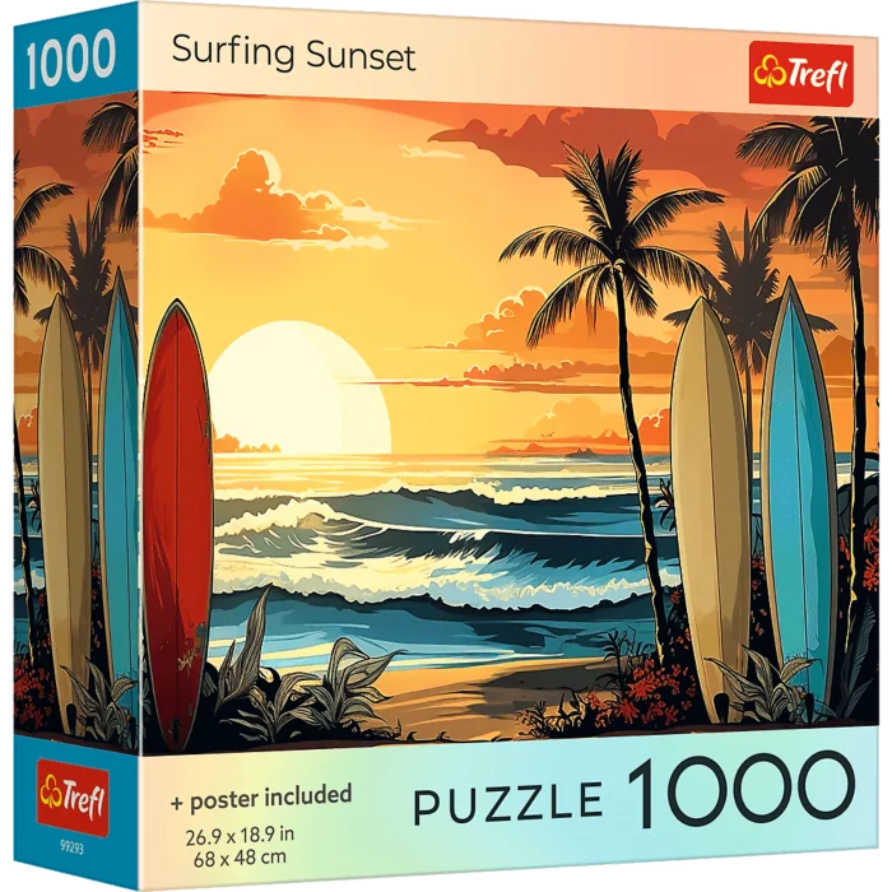 Trefl Red Surfing Sunset 1000 Piece Puzzle
