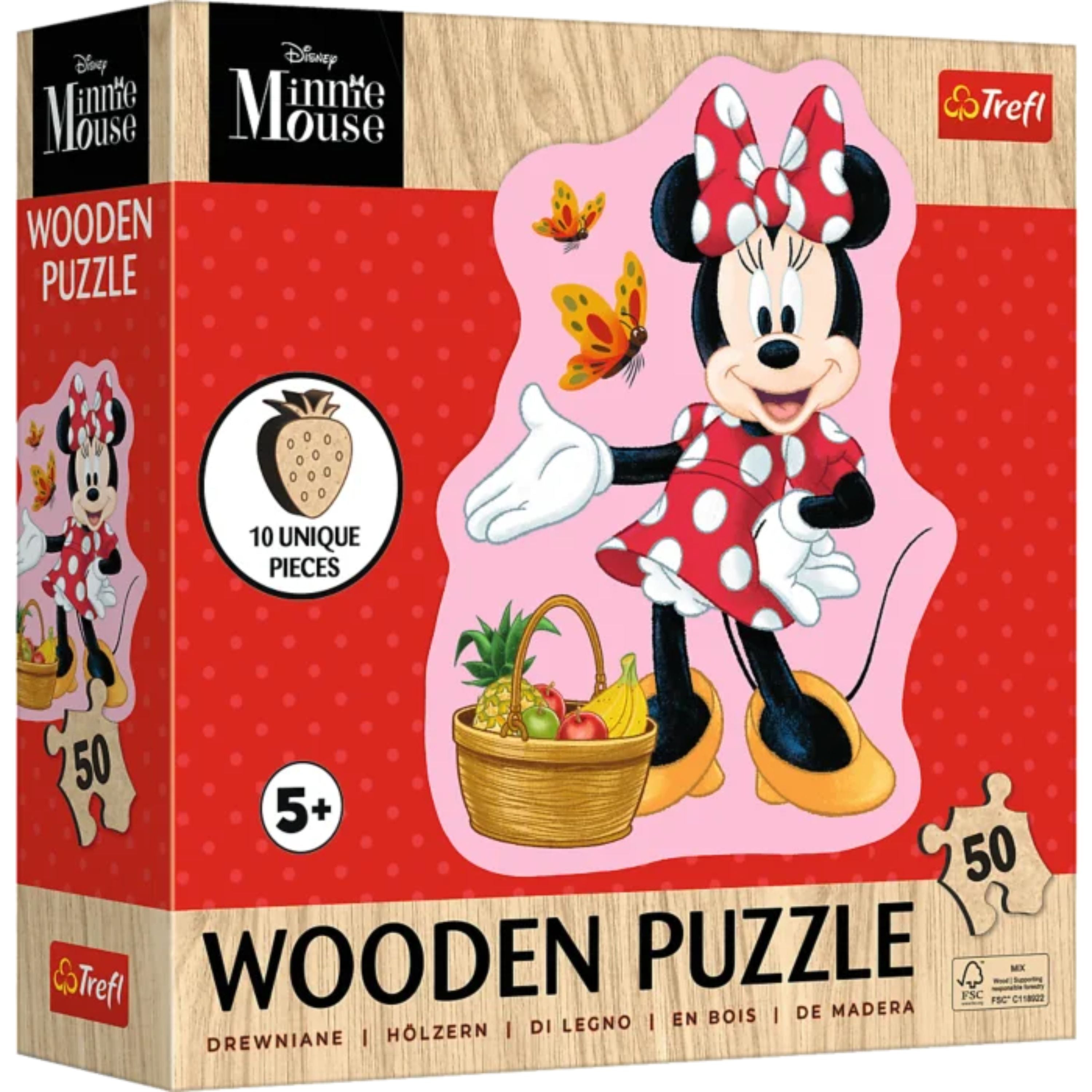 Trefl Wood Craft 50 Piece Wooden Puzzle - Disney's Happy Minnie