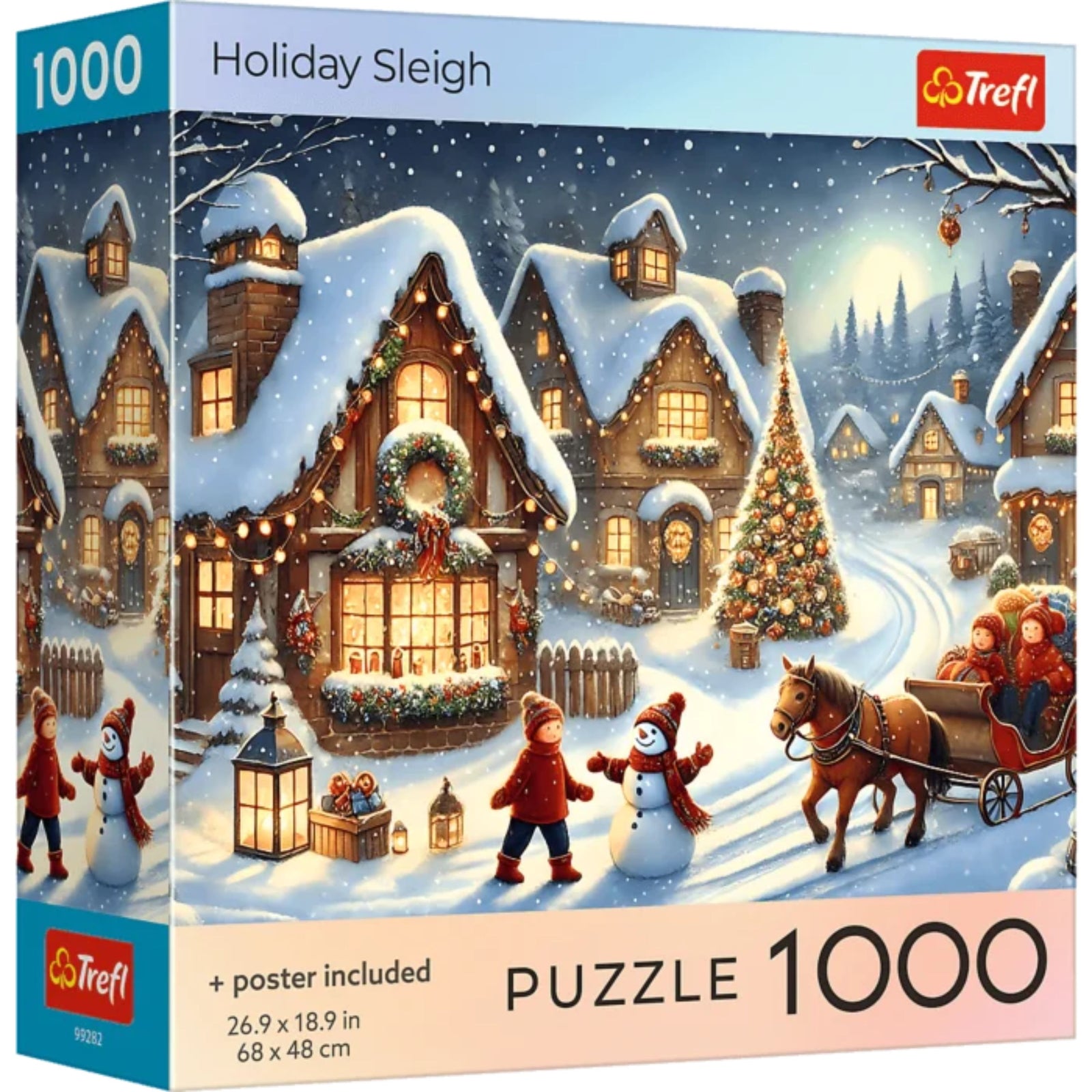 Trefl Red Holiday Sleigh 1000 Piece Puzzle