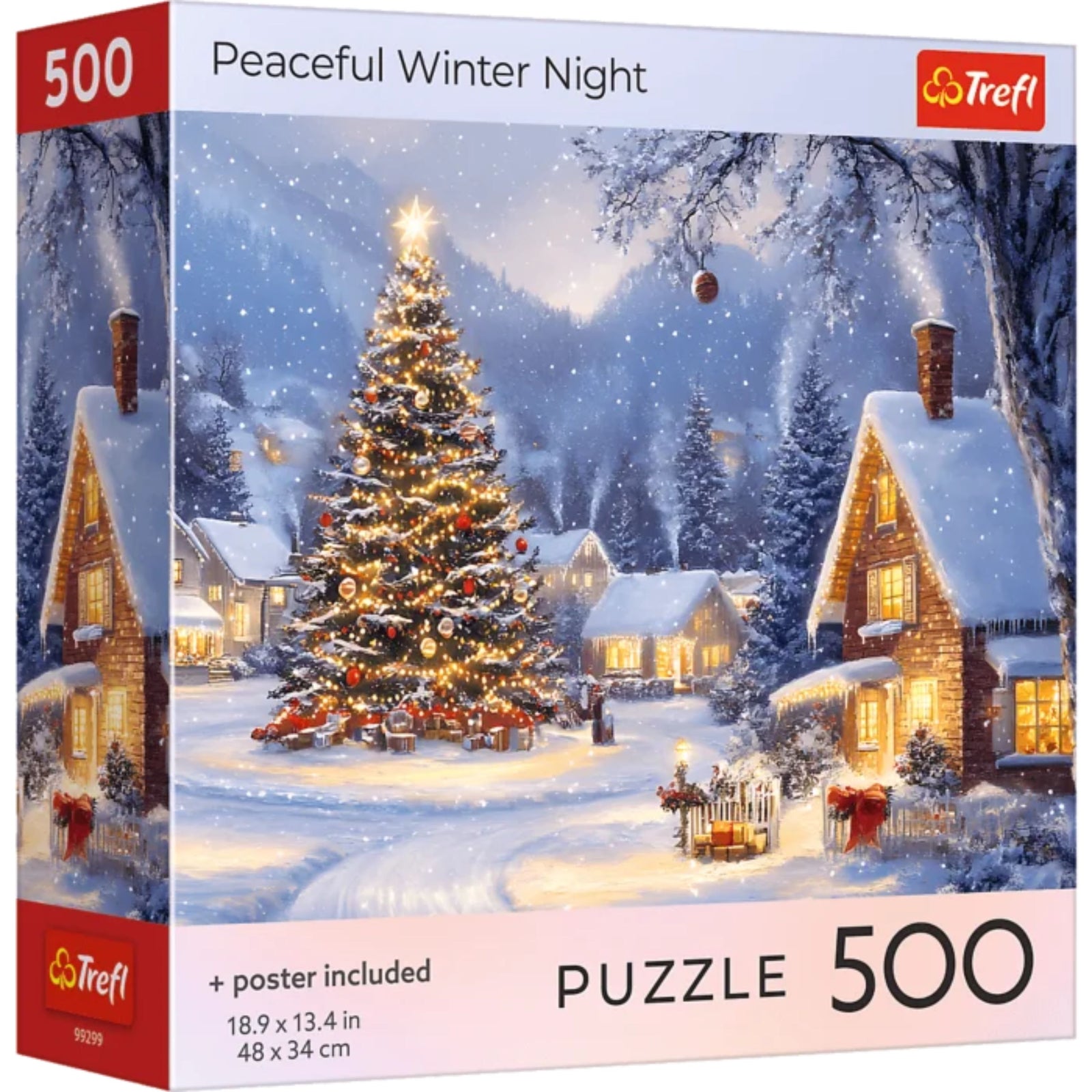 Trefl Red Seasons Greetings Peaceful Winter Night 500 Piece Puzzle