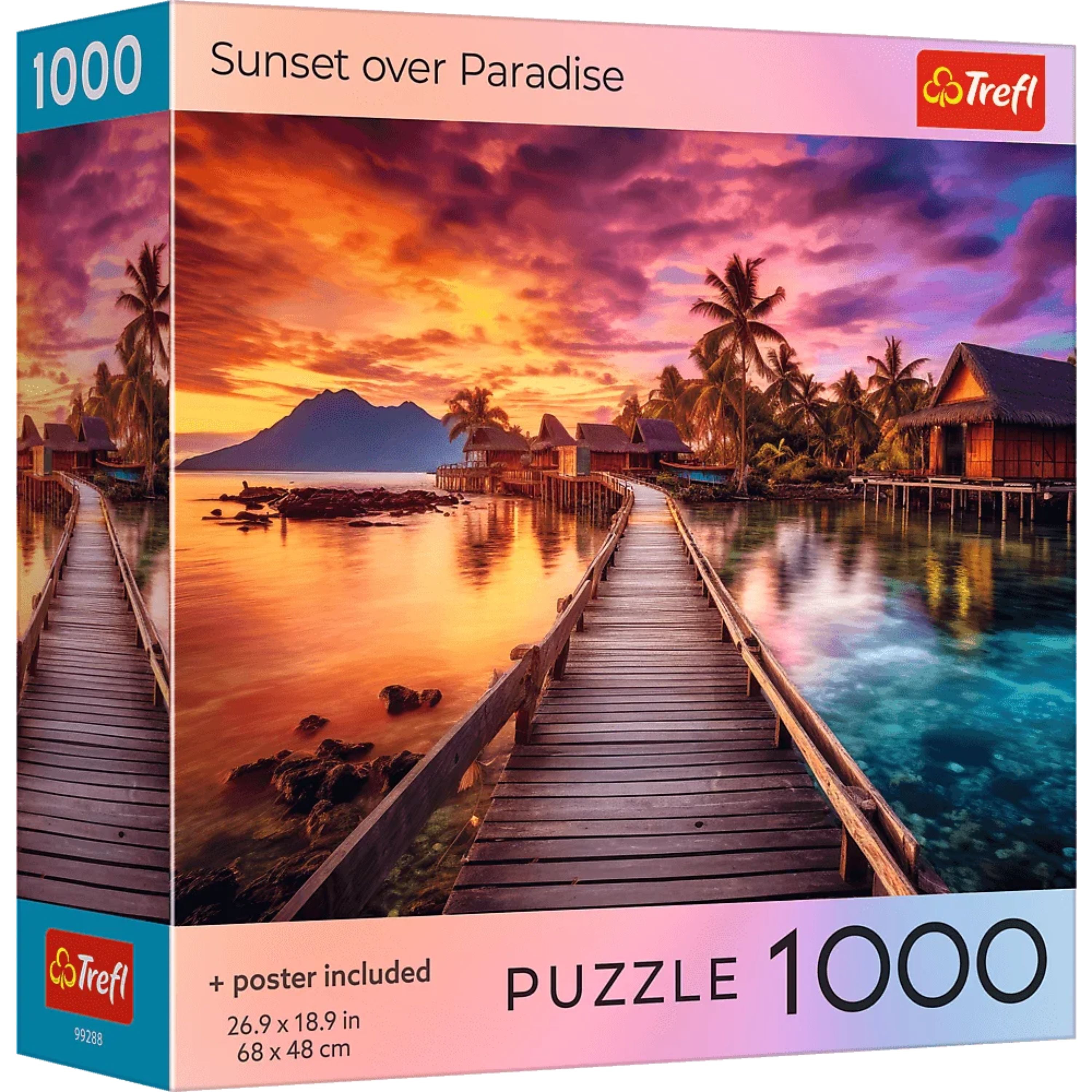 Trefl Red Sunset over Paradise 1000 Piece Puzzle