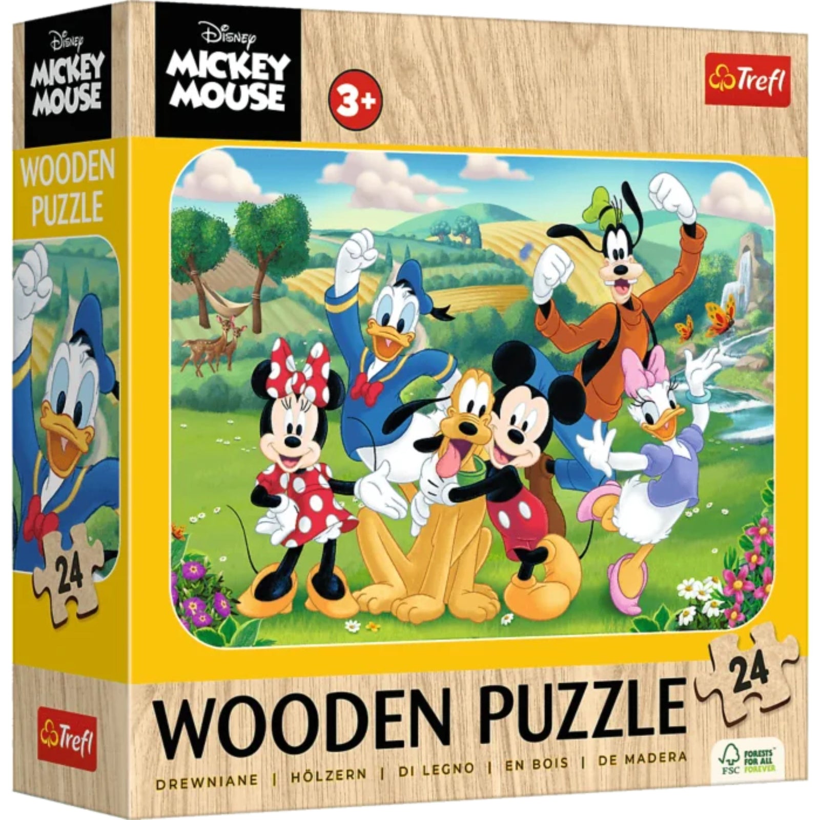 Trefl Wood Craft 24 Piece Wooden Puzzle - Disney's Mickey and Friends
