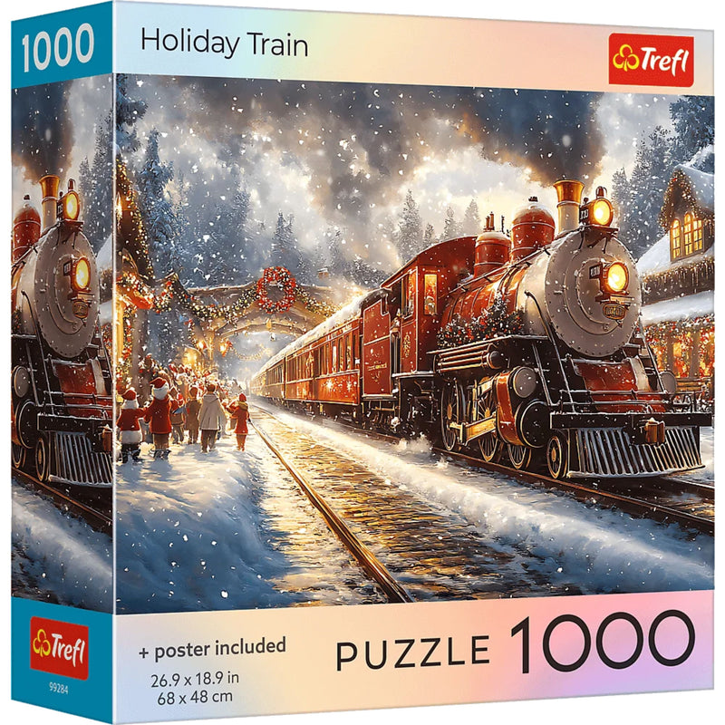 Trefl Red Holiday Train 1000 Piece Puzzle