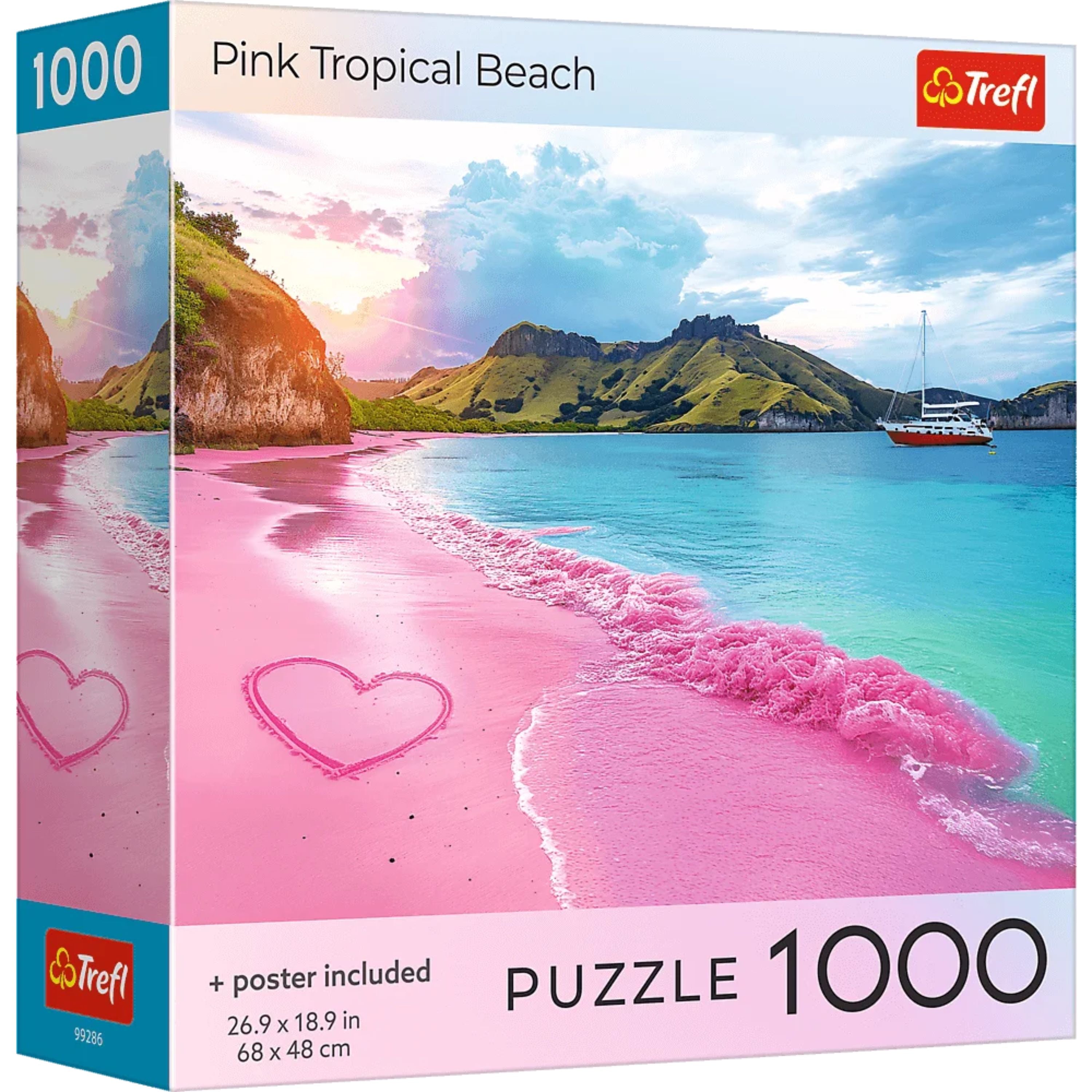 Trefl Red Pink Tropical Beach 1000 Piece Puzzle