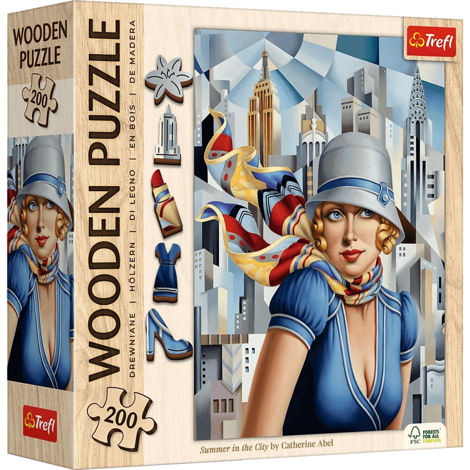 Trefl Wood Summer in the City - Catherine Abel Wooden Puzzle 200 Piece